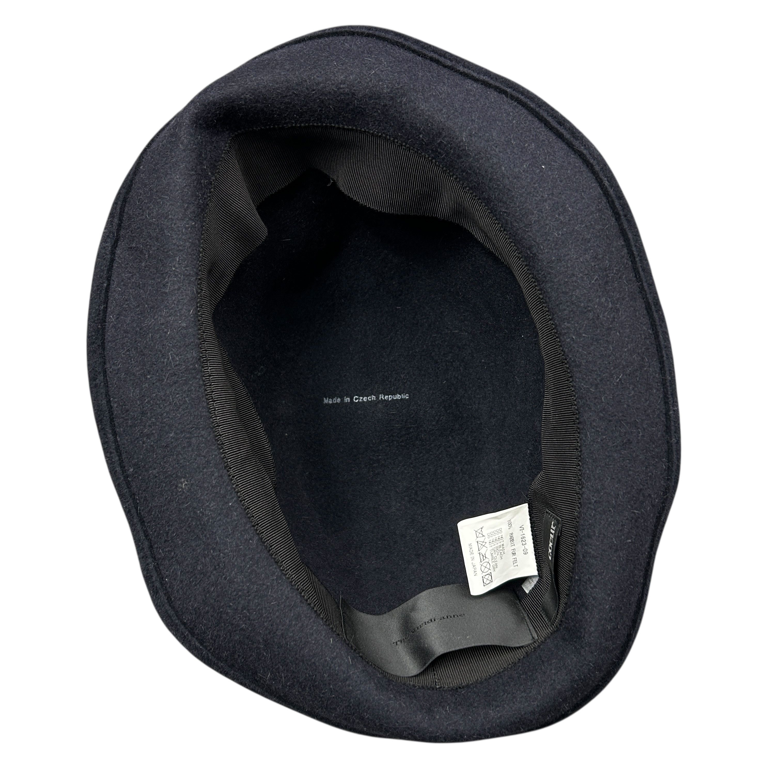 The Viridi-anne The Viridi Anne Navy Blue Rabbit Fur Felt Hair Hat Size 3 Size 38 - 2 Thumbnail