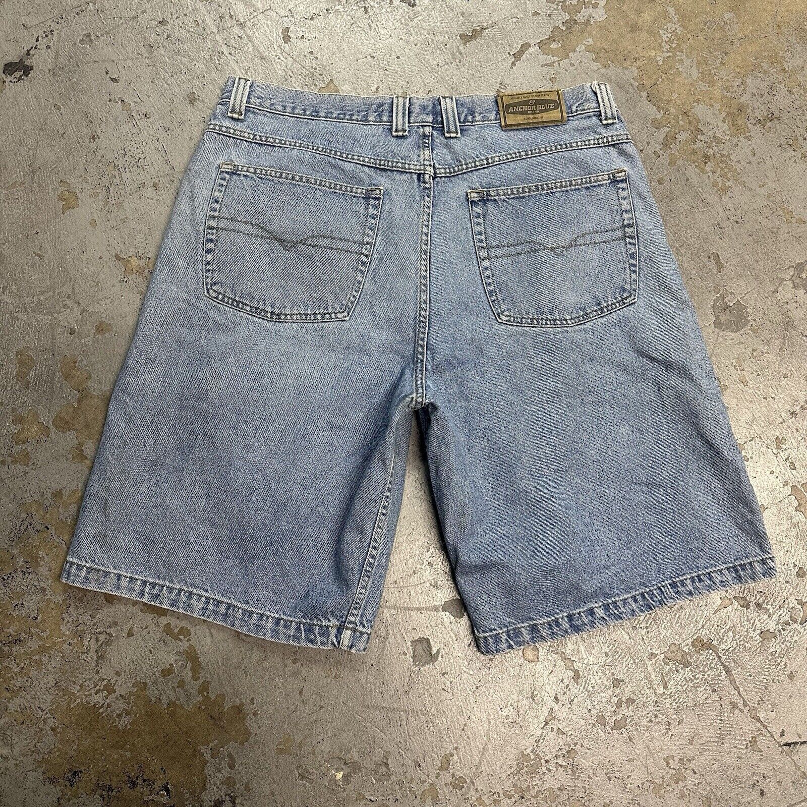 Anchor Blue × Vintage Vintage Y2K Anchor Blue Baggy Denim Shorts Jorts Sz 40 Skate Size US 40 / EU 56 - 2 Thumbnail