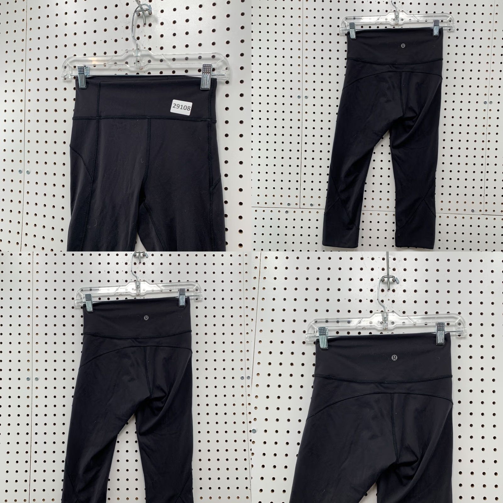 Lululemon Lululemon High Rise Crop Yoga Leggings Womens Size 4 Black 22x19.5 Size 27" / US 4 / IT 40 - 8 Thumbnail