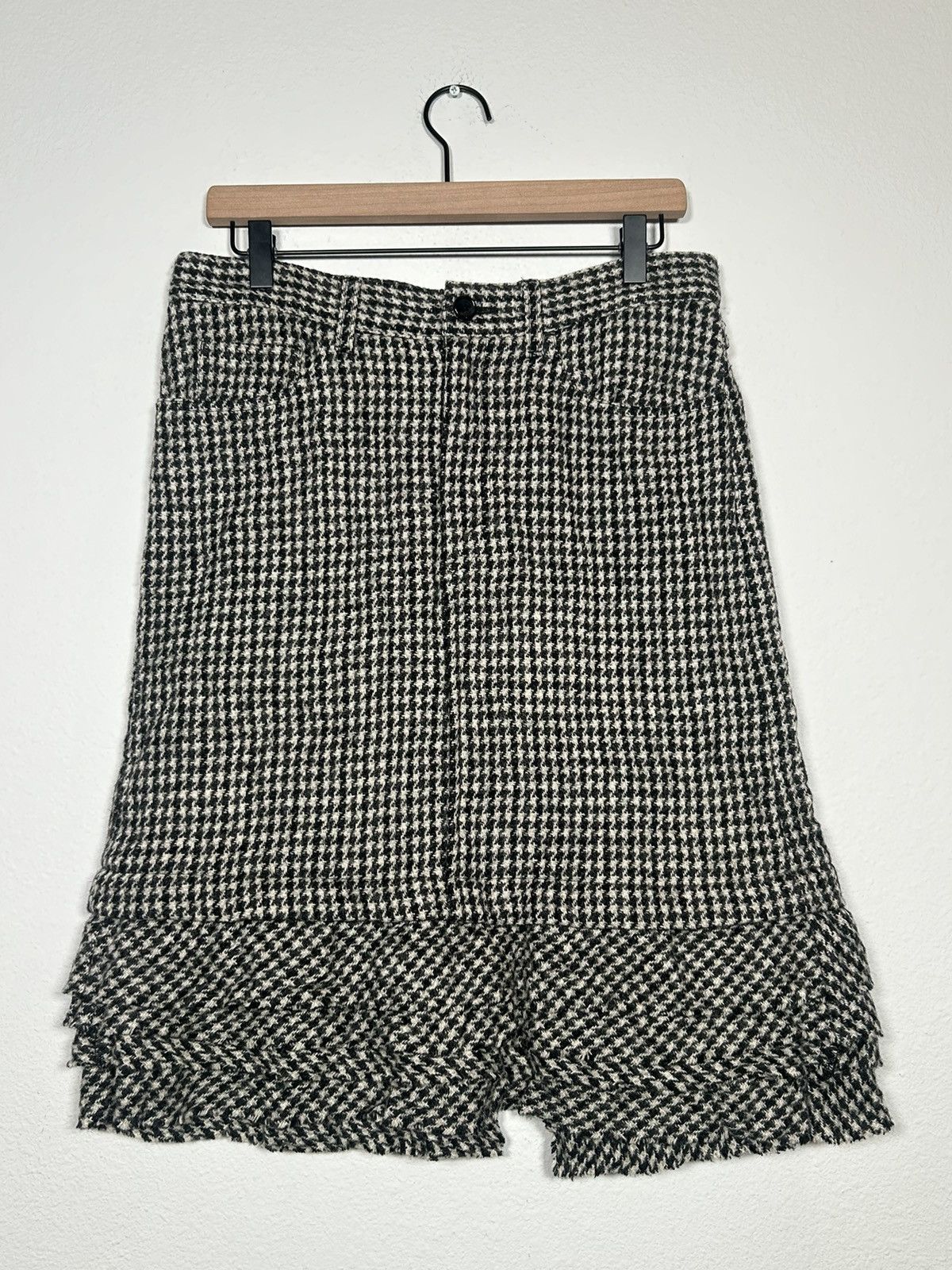 Comme des Garcons FW07 Wool Houndstooth tiered Skirt Size 32" / US 10 / IT 46 - 1 Thumbnail
