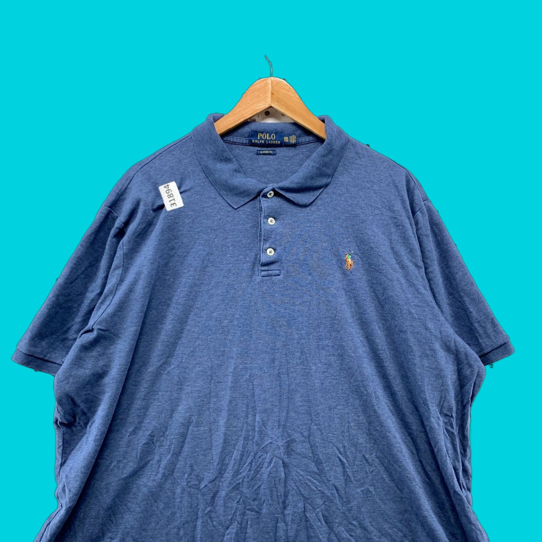 Polo Ralph Lauren Polo Ralph Lauren Shirt Mens 2XL Collared Blue Short Sleeve Brown Pony 27x28.5 Size US XXL / EU 58 / 5 - 1 Thumbnail