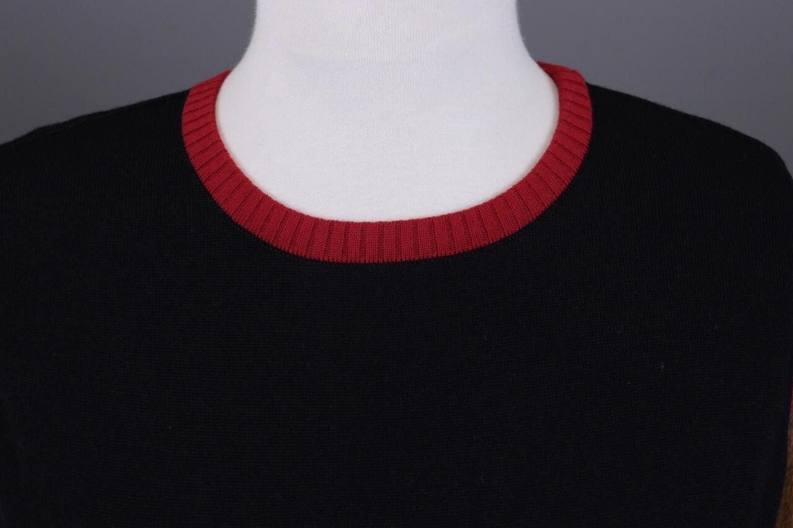 Escada Vintage Escada Black/Red Wool Knit Vest Sweater Size 40 Size M / US 6-8 / IT 42-44 - 5 Thumbnail