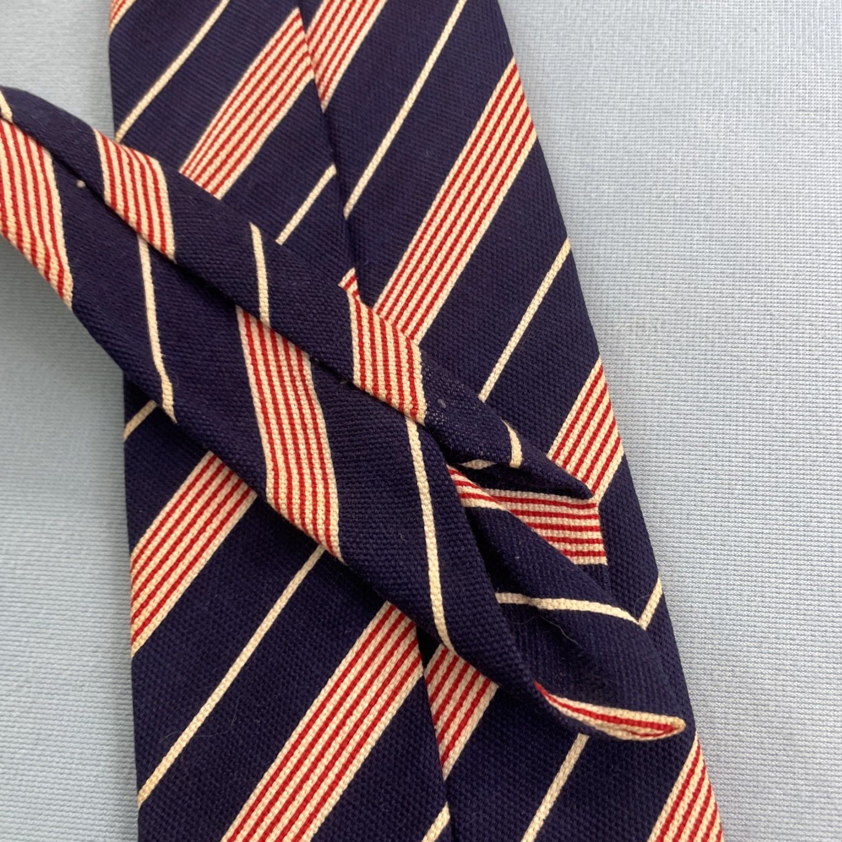 Vintage VINTAGE Red White Blue Tie Woven Necktie Repp Striped American Regimental 4x57 Stain Capsule Wide Necktie Men Tie Size ONE SIZE - 4 Thumbnail