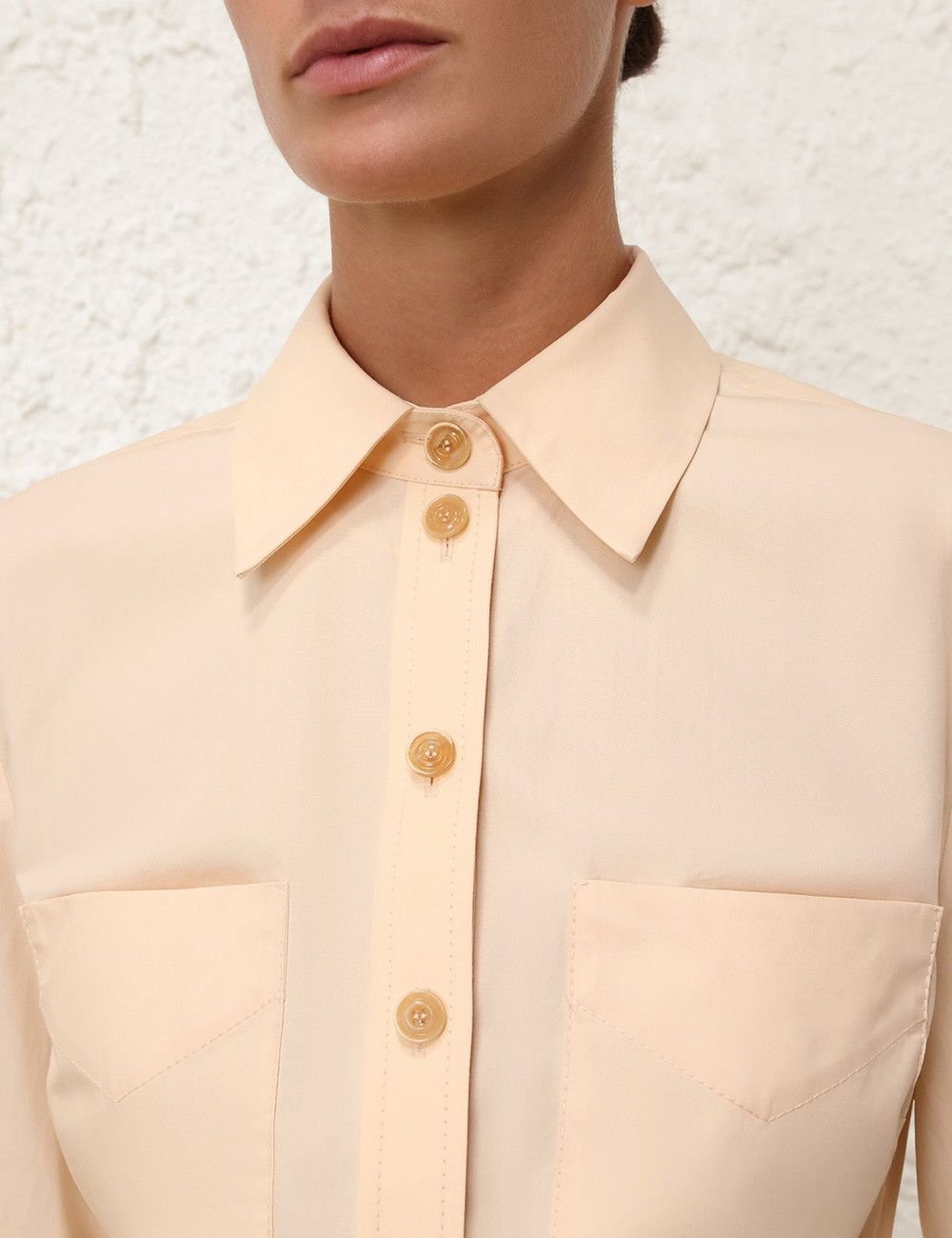 Zimmermann oc11z0525 Natura Shrunken Shirt in Peach Size L / US 10 / IT 46 - 5 Thumbnail