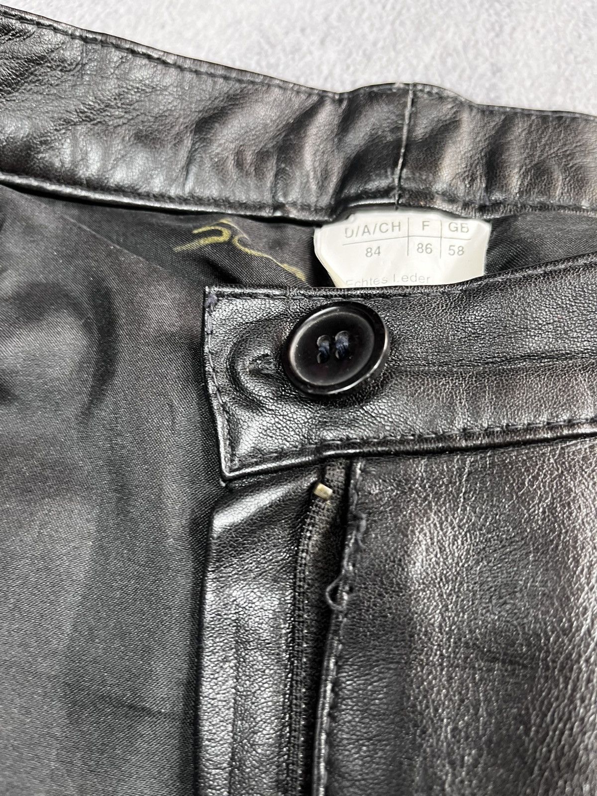 Genuine Leather × Leather × Vintage Vintage Y2K leather biker unisex pants avant garde opium Size US 30 / EU 46 - 7 Thumbnail