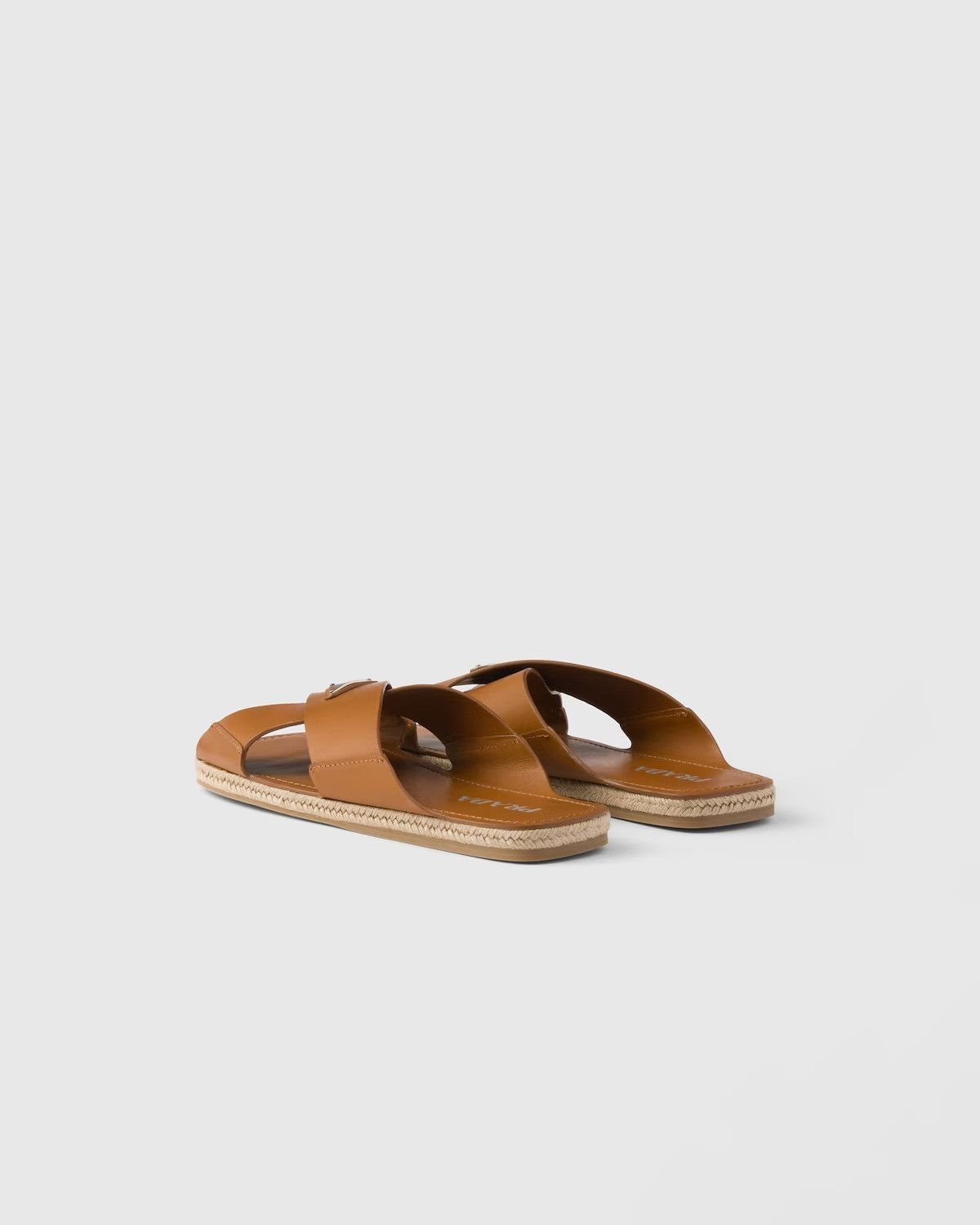 Prada o1mt1gz0526 Crisscross Leather Slides in Brown Size US 8 / EU 41 - 4 Thumbnail