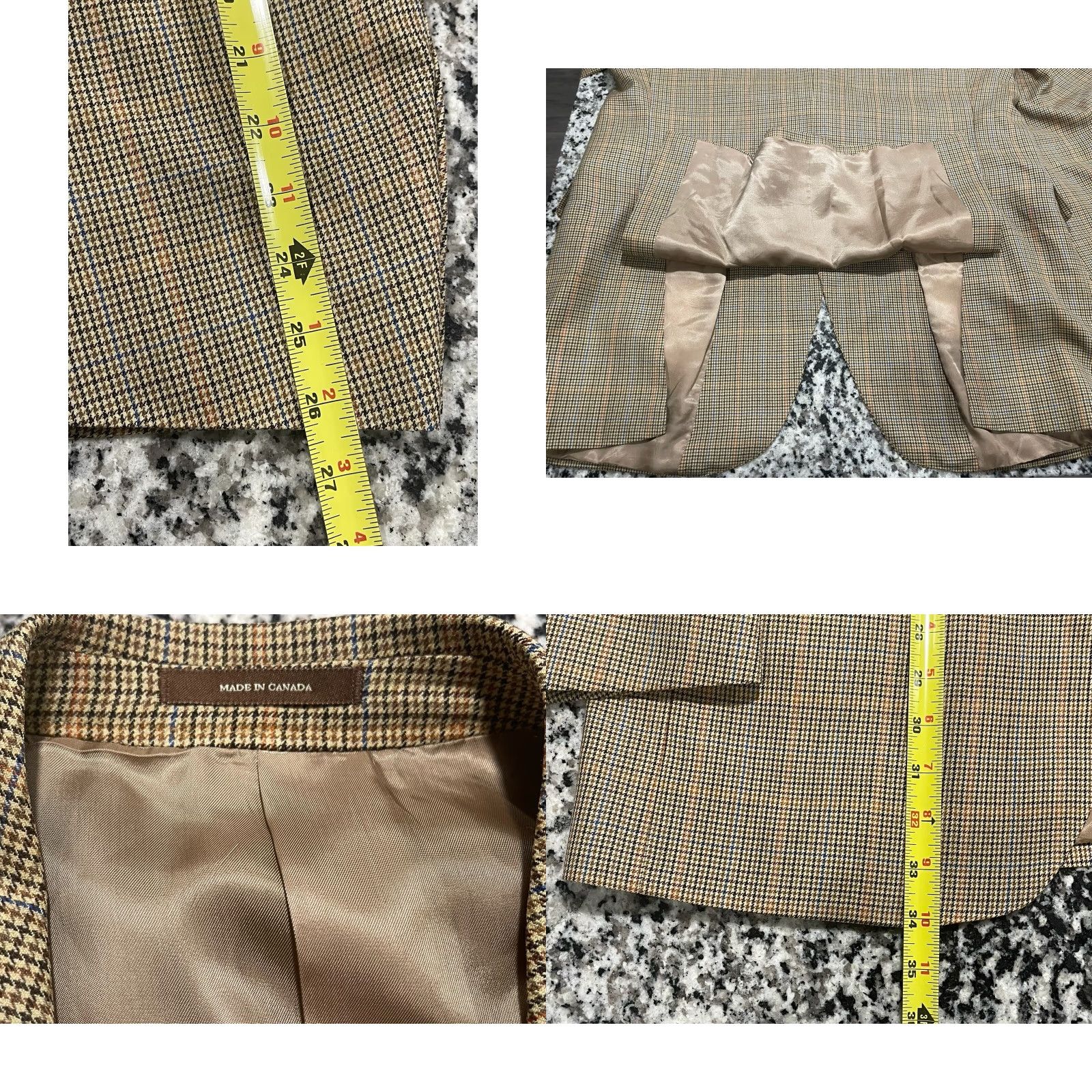 Peter Millar VINTAGE Peter Millar Sport Coat Blazer Mens Sz 46 Houndstooth Double Vented Size 46R - 8 Thumbnail