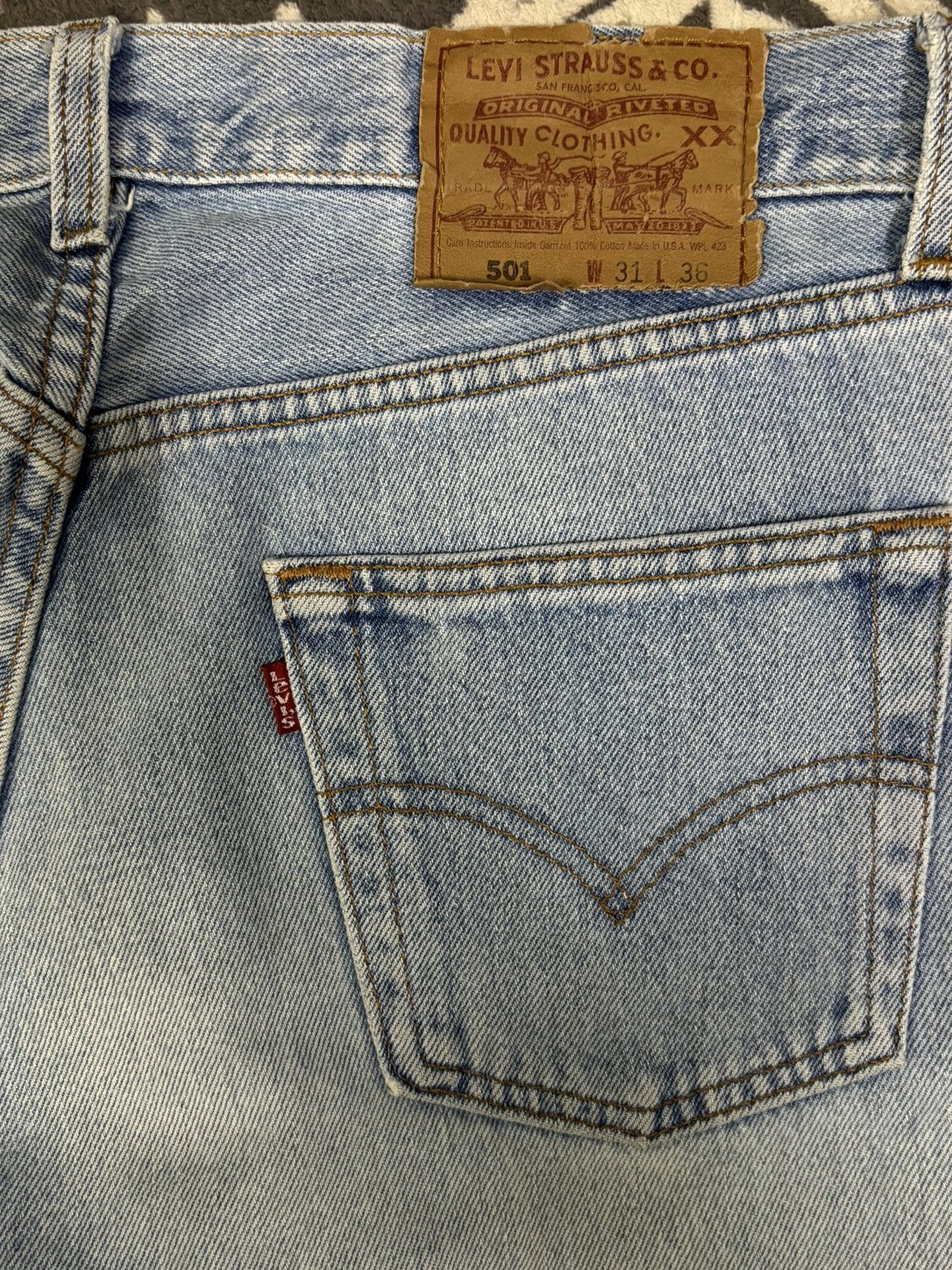 Levi's Vintage 90s Levis 501 Faded Regular Fit Distressed Jeans Size US 30 / EU 46 - 12 Thumbnail