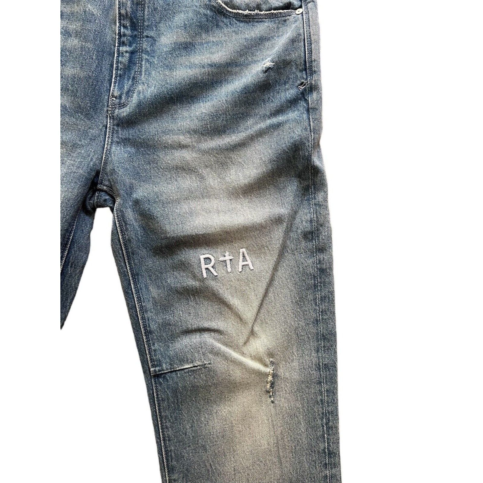 Rta RtA Mens Wash Flared Skinny Jeans Blue $245 Size 33/32 Size US 33 - 2 Thumbnail