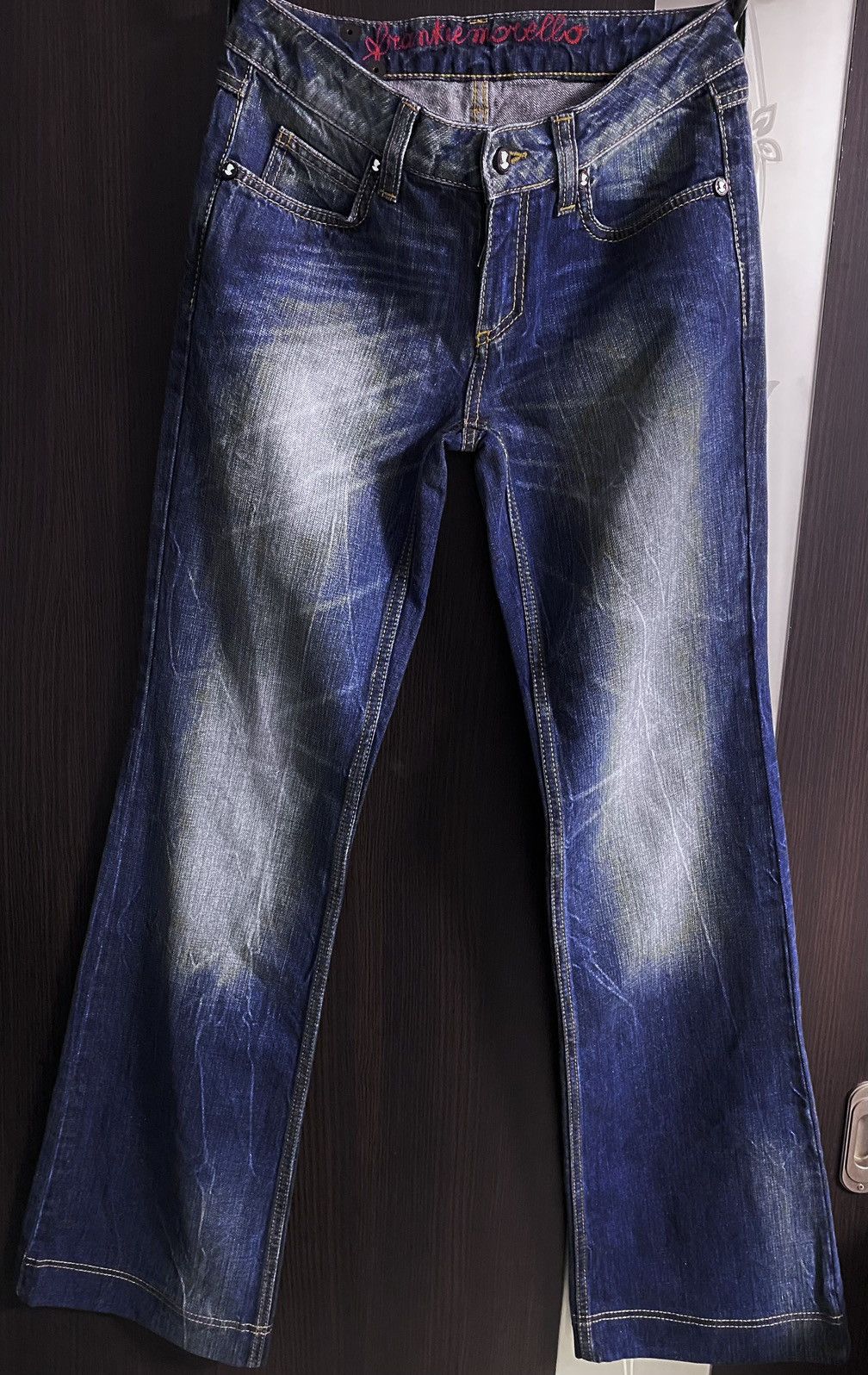 Frankie Morello Women’s Frankie Morello Flared Washed Navy Jeans Denim Logo Size 27" / US 4 / IT 40 - 4 Thumbnail
