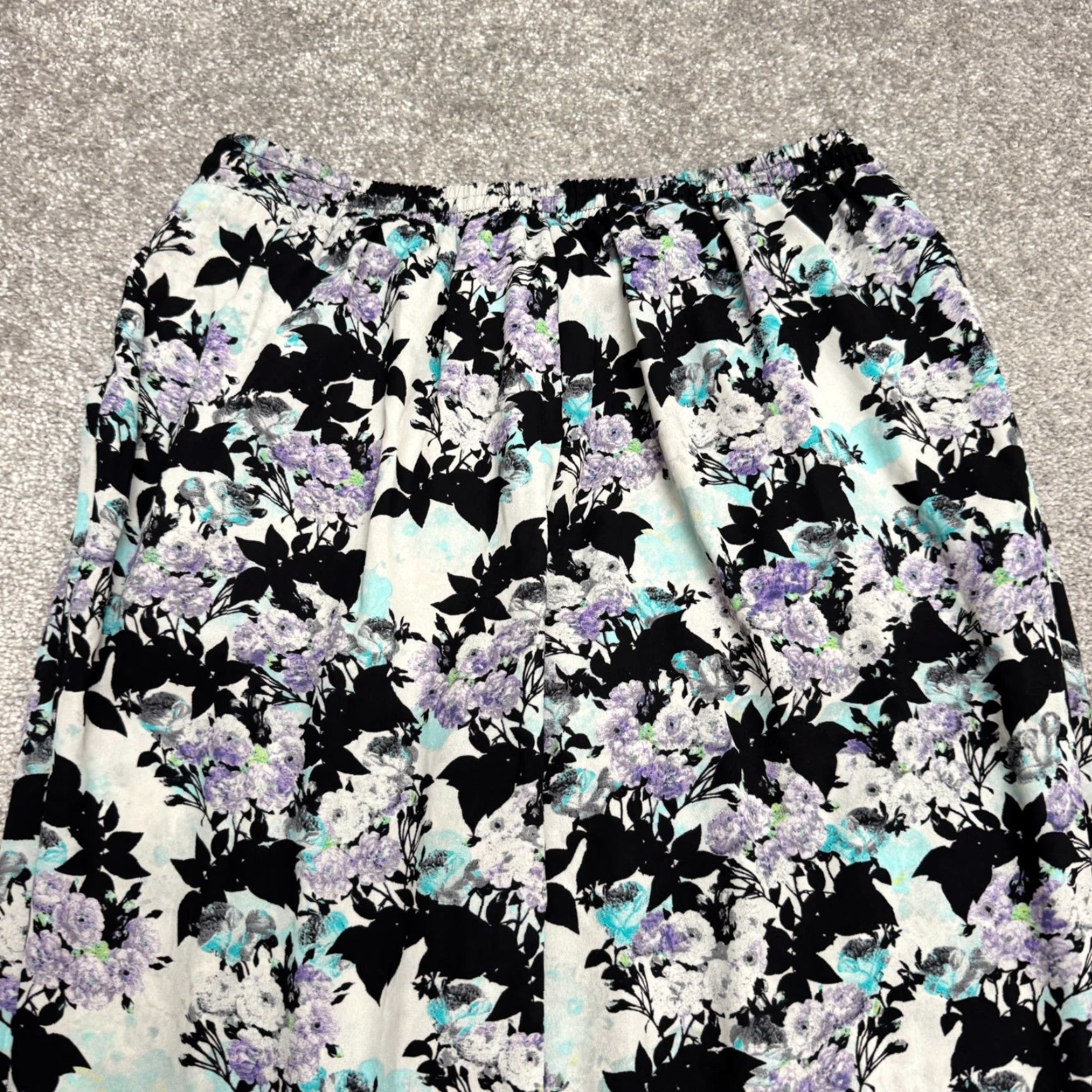 Vintage ASTR Floral Ankle Tie Tapered Leg Pants Womens M Purple Black Boho Shirt? Size 32" / US 10 / IT 46 - 5 Thumbnail