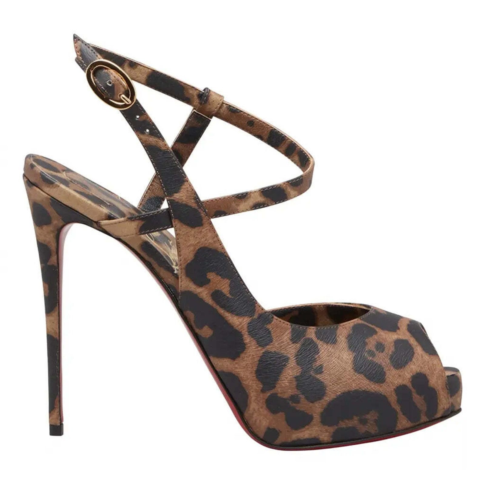 Christian Louboutin Jenlove Alta 120 Brown Strap Platform Sandal Heel Pump 36.5 Size US 6.5 / IT 36.5 - 3 Thumbnail