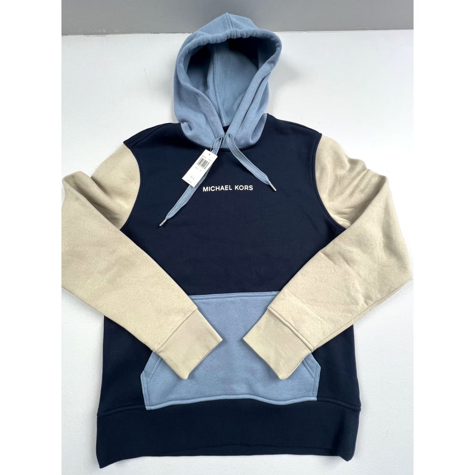 Michael Kors Michael Kors Hoodie Mens Medium Multicolor Colorblock Logo Pullover Fleece Crew Neck Kangaroo Pocket Size US M / EU 48-50 / 2 - 2 Thumbnail