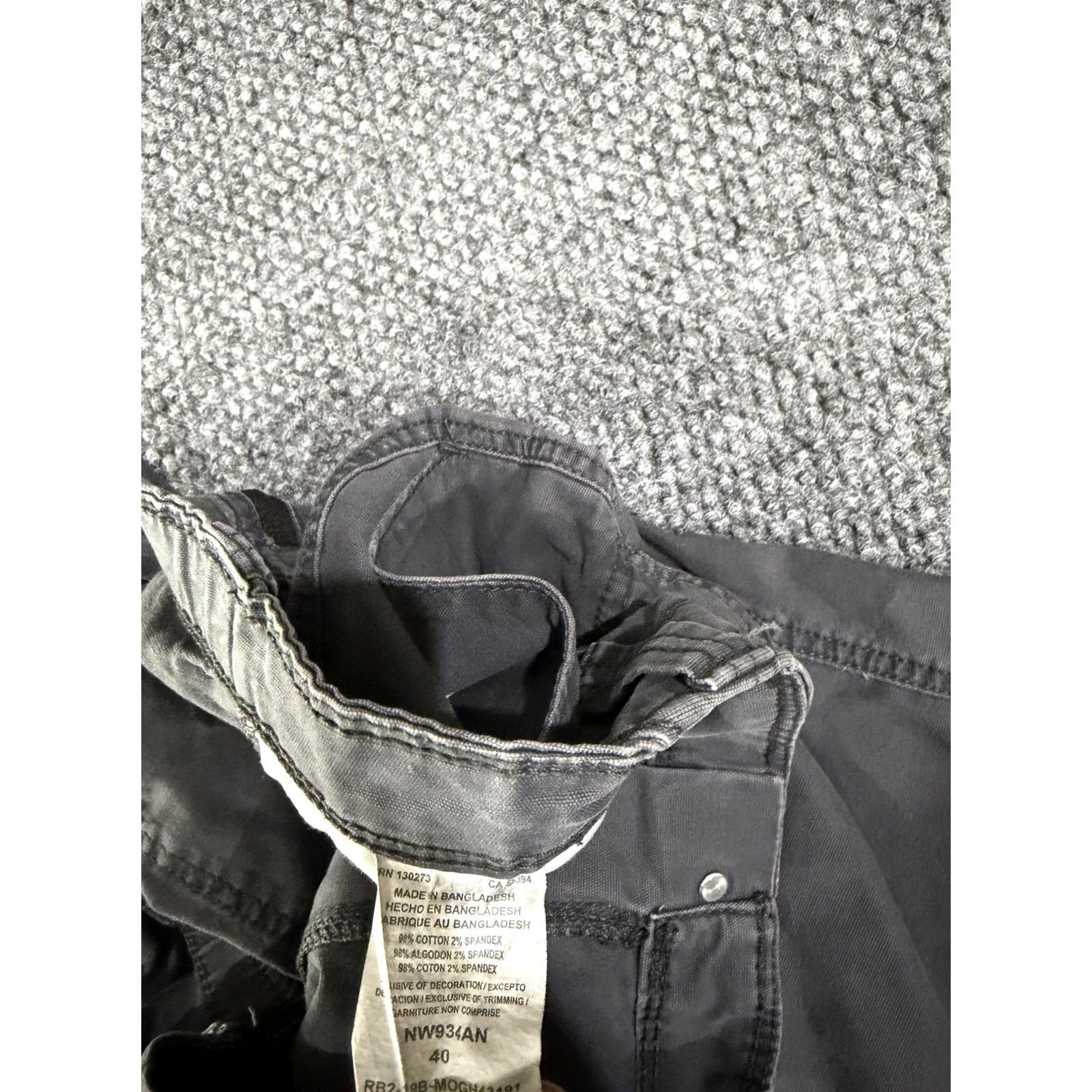 Wrangler VINTAGE Wrangler Cargo Shorts Mens 40 Gray Canvas Elastic Waist Stretch Pockets Size US 40 / EU 56 - 5 Thumbnail