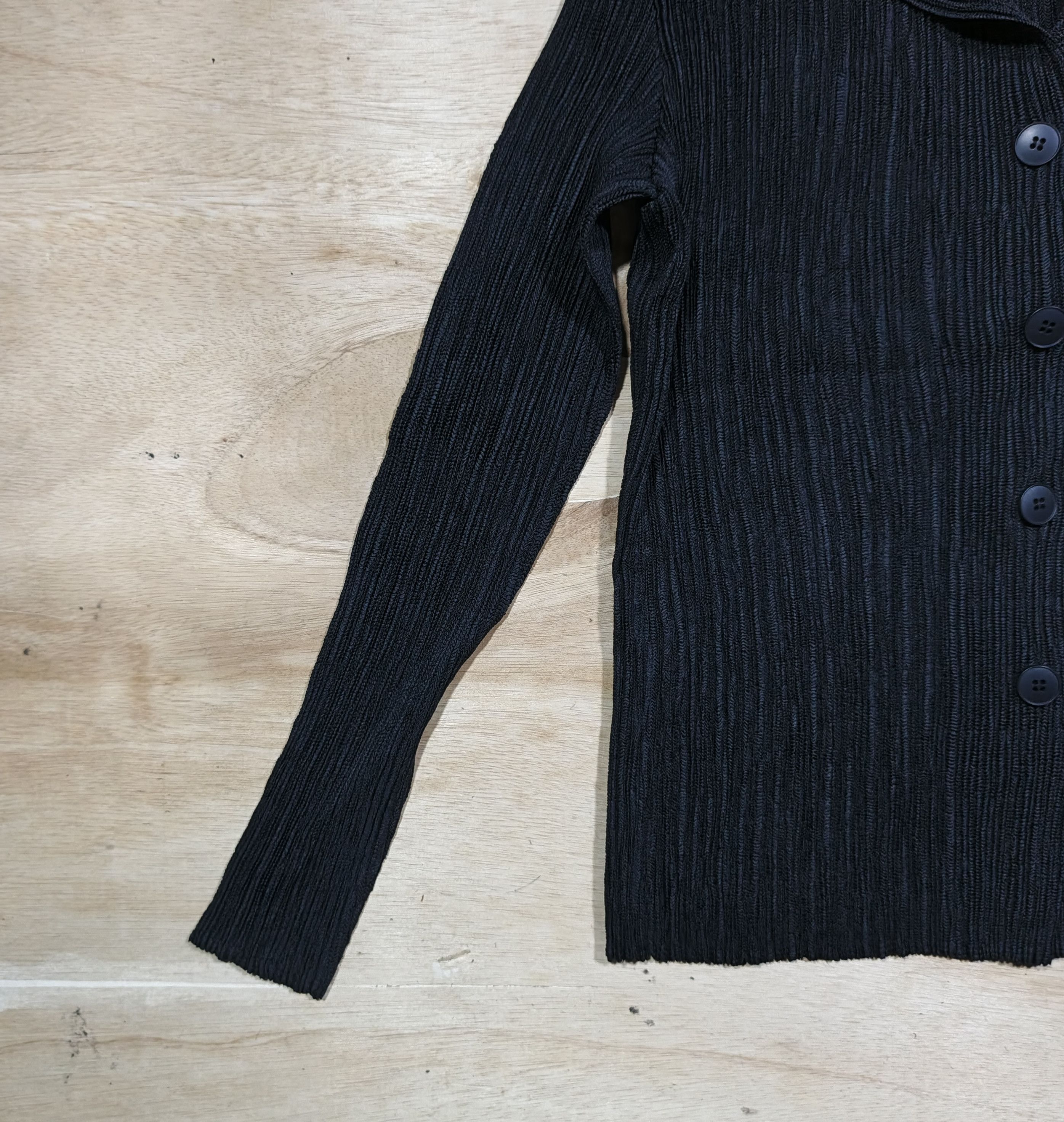 Japanese Brand SPECCHIO PLEATS Black Pleated Longsleeve Shirt Size L / US 10 / IT 46 - 4 Thumbnail