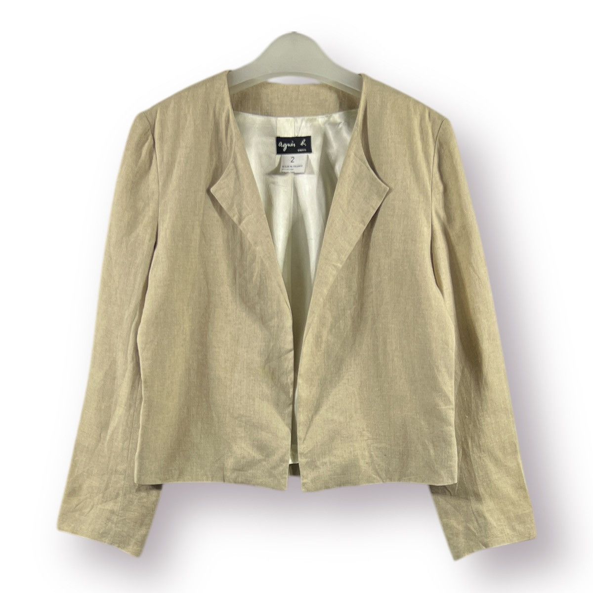 agnes b. 🔥 Vintage Agnes b Made in France Buttonless Crop Jacket Size M / US 6-8 / IT 42-44 - 1 Thumbnail