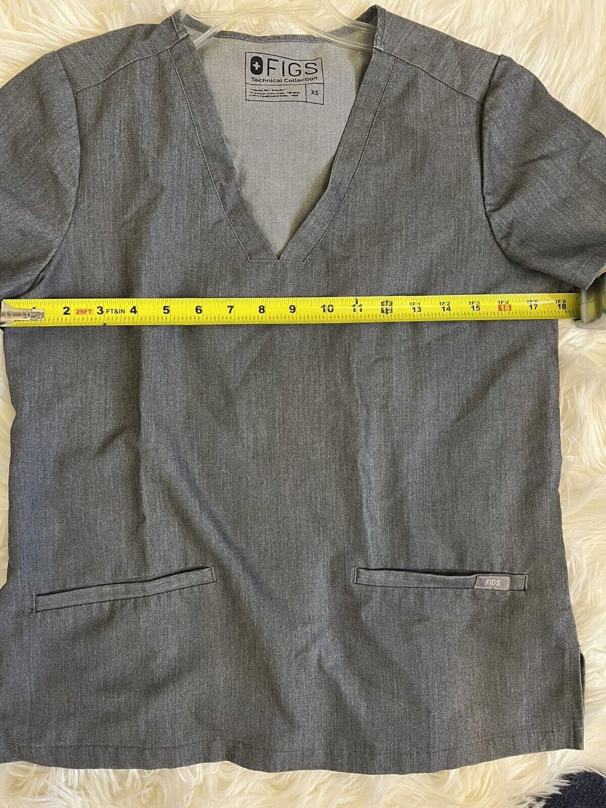 Designer Figs Technical Collection Scrub Top Graphite Gray Size XS Size ONE SIZE - 4 Thumbnail