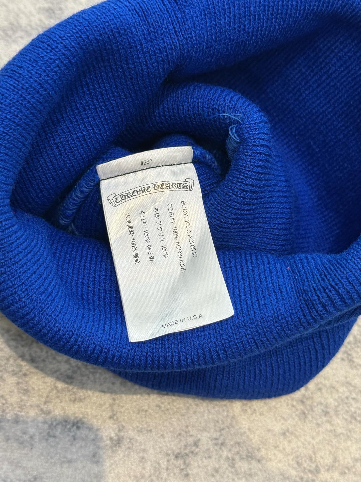 Chrome Hearts CHROME HEARTS stacked +CHROME HEARTS+ beanie navy Size ONE SIZE - 5 Thumbnail