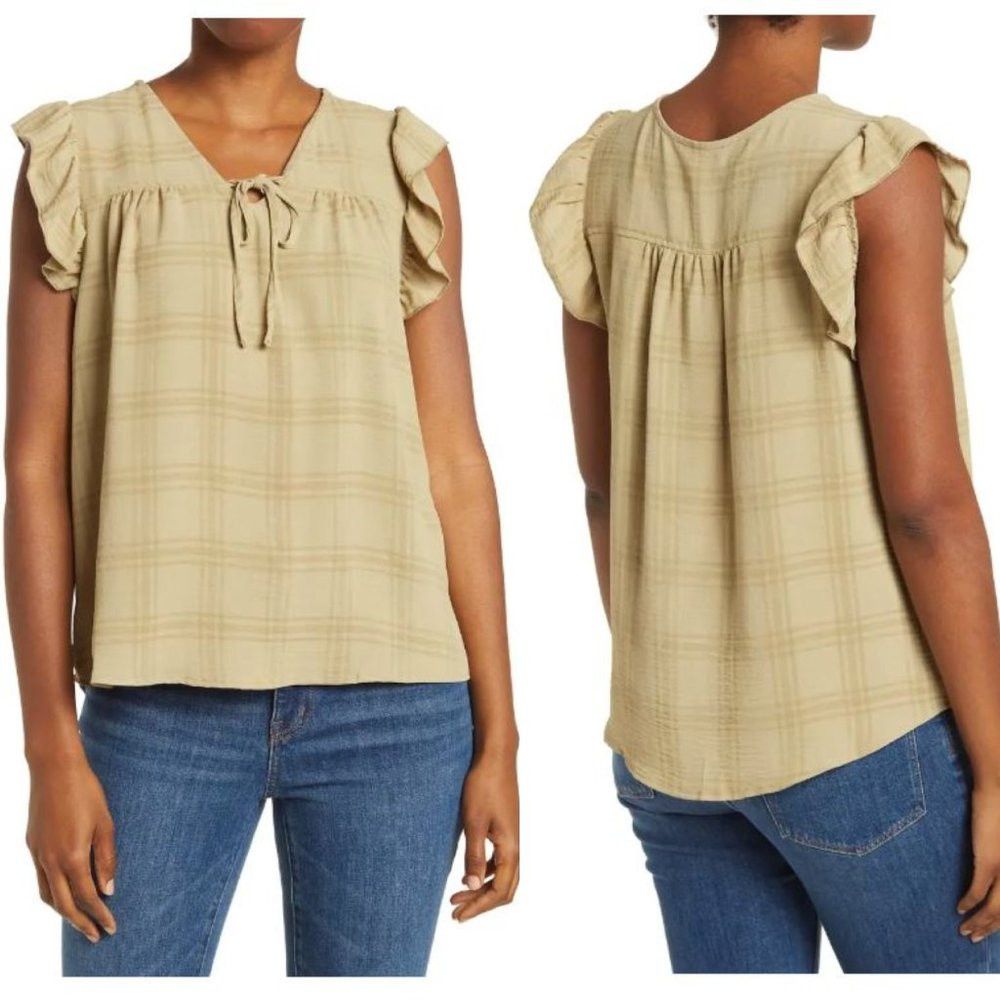 Other NWT New Como Vintage Cationic Plaid Airflow Ruffle Top Size Size S / US 4 / IT 40 - 1 Thumbnail
