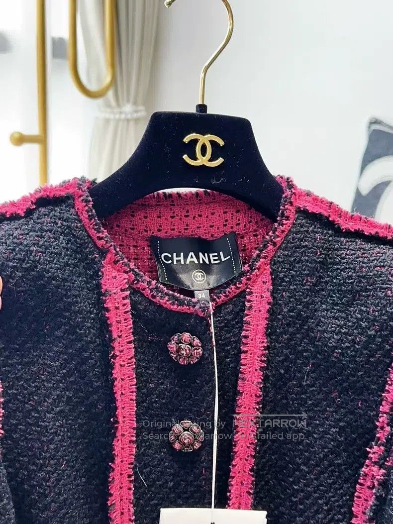 Chanel Chanel 22k show black pink edge four-pocket long-sleeved j Size XXS / US 00 / IT 34 - 3 Thumbnail