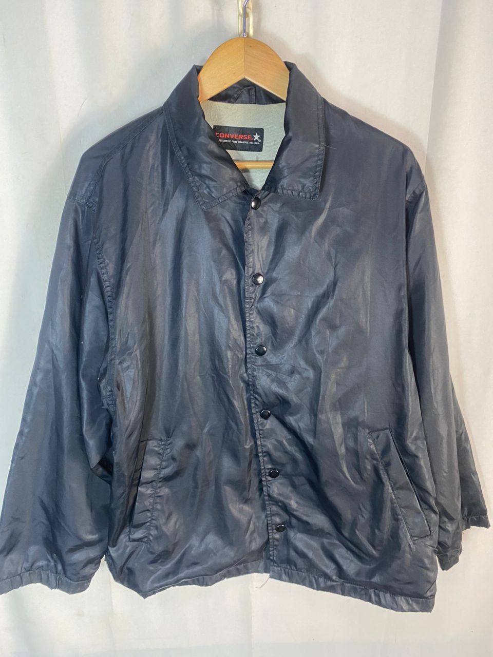 Converse × Vintage Vintage converse nylon snap button jacket Size US L / EU 52-54 / 3 - 11 Thumbnail