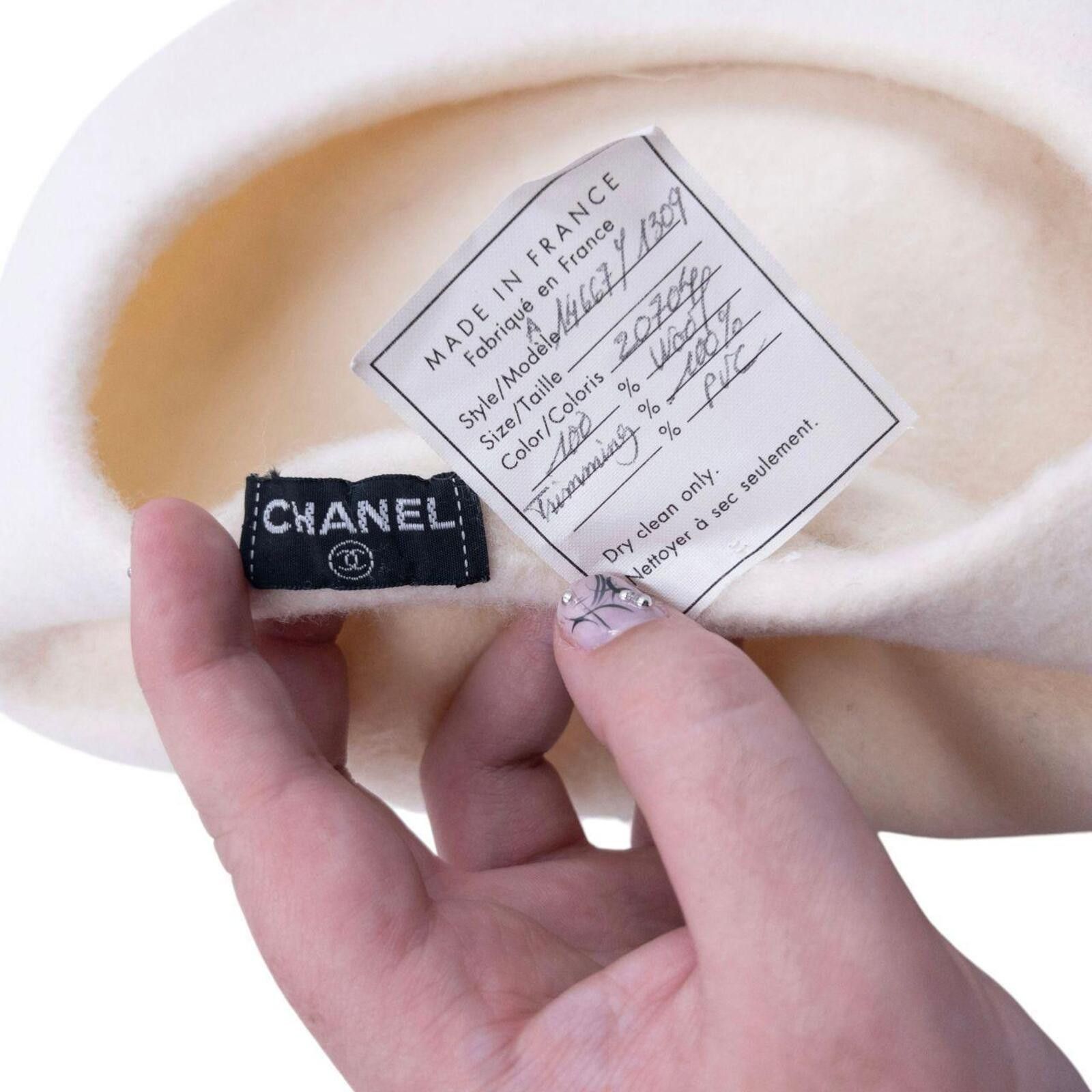 Chanel Vintage Chanel by Karl Lagerfeld Poppy Logo Wool Beret Hat Size ONE SIZE - 5 Thumbnail