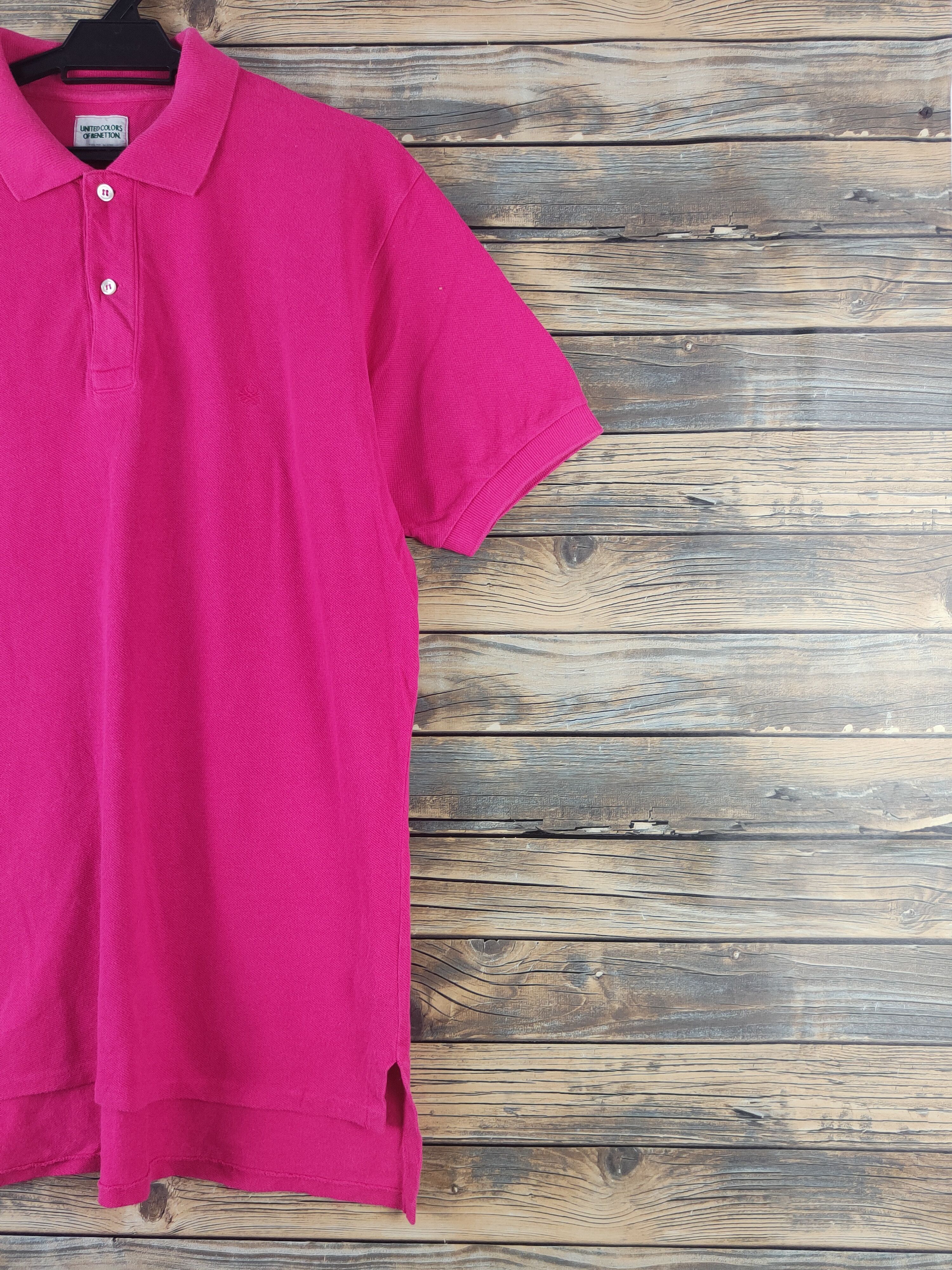 United Colors Of Benetton DL United Colors of Benetton Pink Polo Shirts #2769 Size L / US 10 / IT 46 - 5 Thumbnail