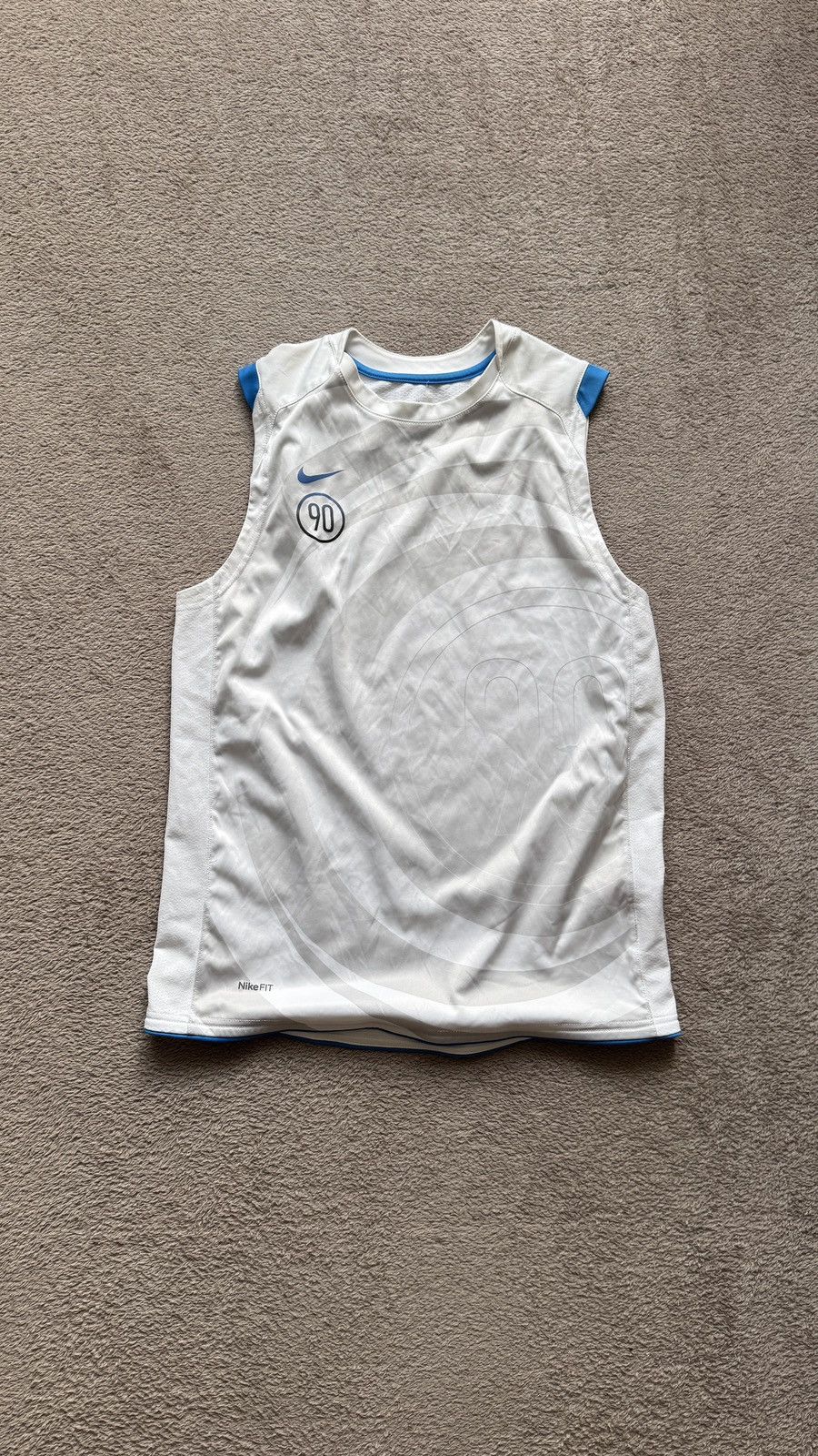 Vintage Nike Y2K Total 90 Footboll Soccer Bloke Core Sleeveless Tee Size US S / EU 44-46 / 1 - 1 Thumbnail