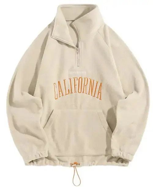 Aran Isles Knitwear × Designer Fleece sweatshirt with a high collar and an inscription Size US L / EU 52-54 / 3 - 2 Thumbnail