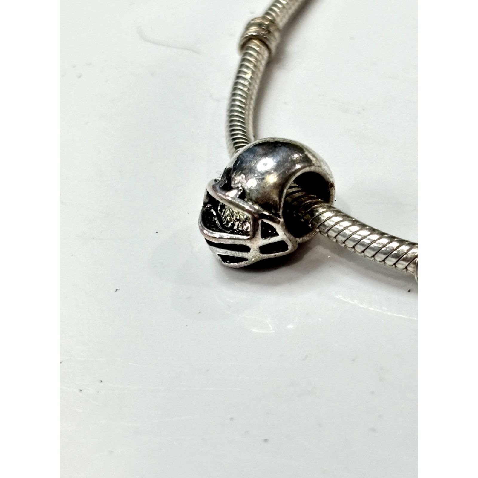 Other EUROPEAN BEADS Antiqued Silver Football Helmet Bead Size ONE SIZE - 2 Thumbnail
