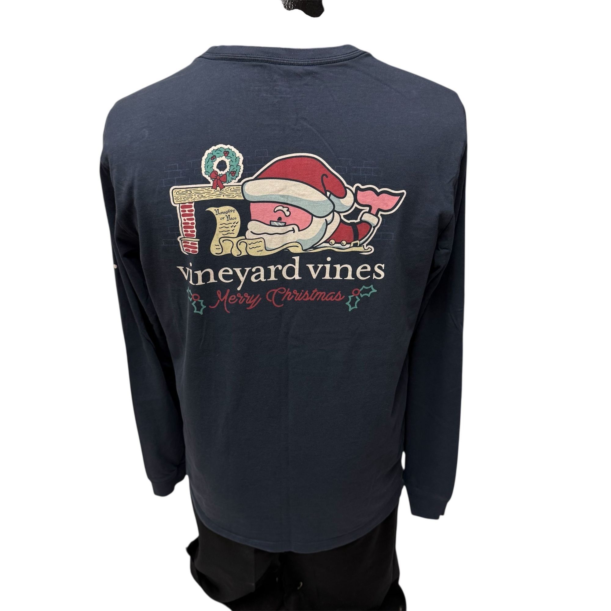 Vineyard Vines 90's Y2K Vineyard Vines Christmas SANTA WHALE Logo T Shirt Size US S / EU 44-46 / 1 - 3 Thumbnail