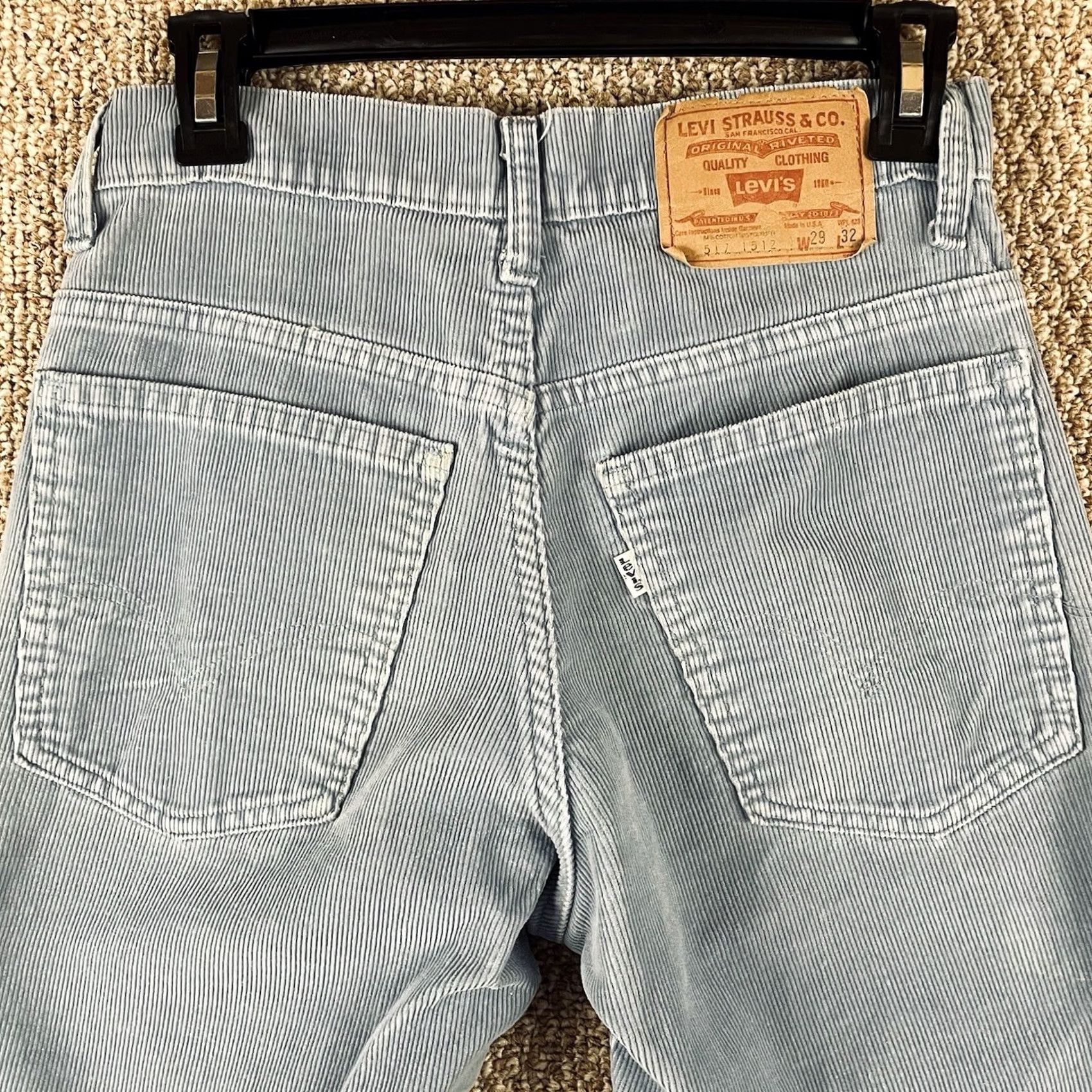 Levi's VINTAGE Levis 517 Pants 29x32 (28x30) Light Blue Corduroy Cords Vtg 70s 80s USA 1512 153 Size US 29 - 2 Thumbnail
