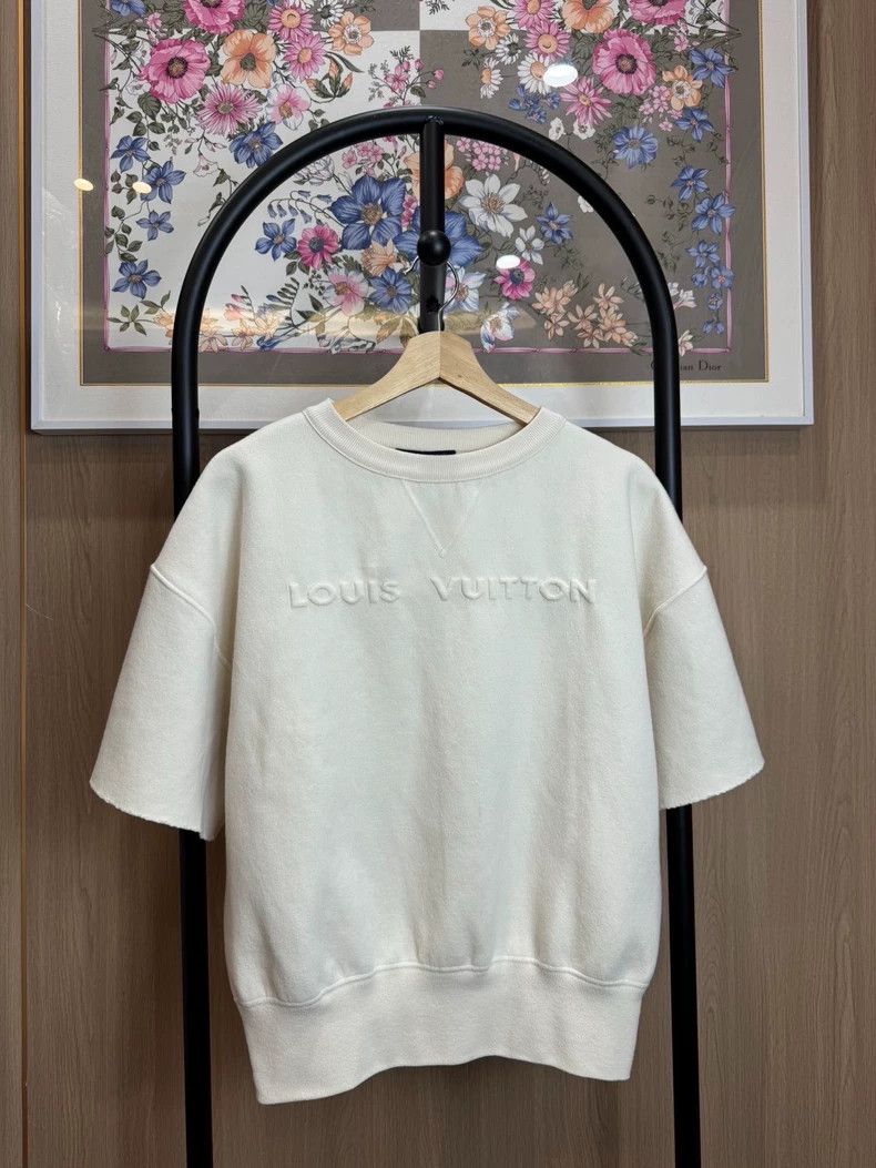 Louis Vuitton Louis Vuitton 24 SS new wool white slogan logo short sleev Size US S / EU 44-46 / 1 - 1 Thumbnail
