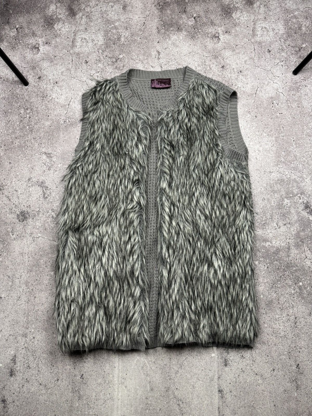 Japanese Brand AVANT GARDE Knitted Fur vest IfSixWasNine LGB Japan style Size ONE SIZE - 1 Thumbnail