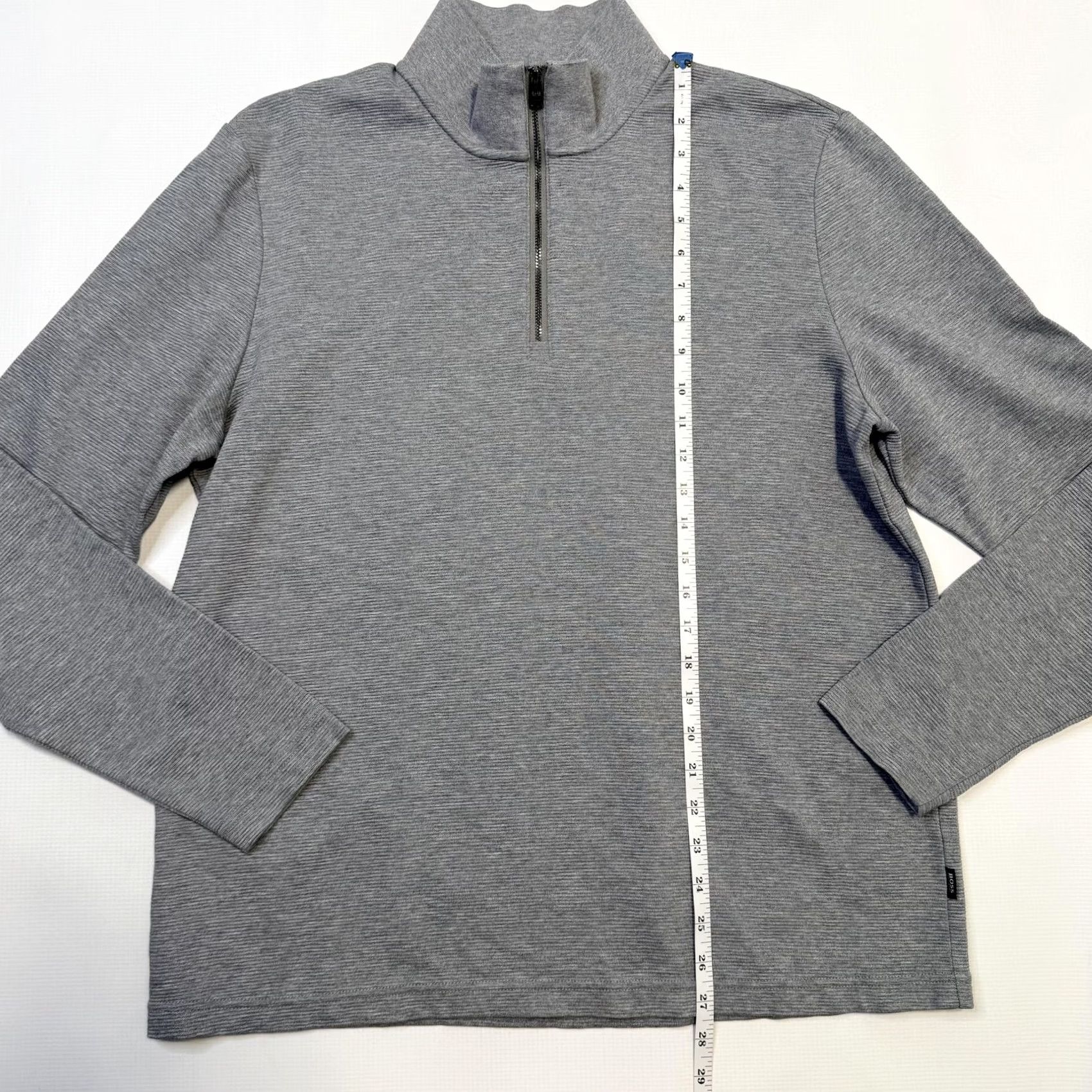Hugo Boss BOSS Hugo Boss Sweater Mens Large Gray Quarter Zip Mock Neck Pullover Long Sleeve Knit Size US L / EU 52-54 / 3 - 6 Thumbnail