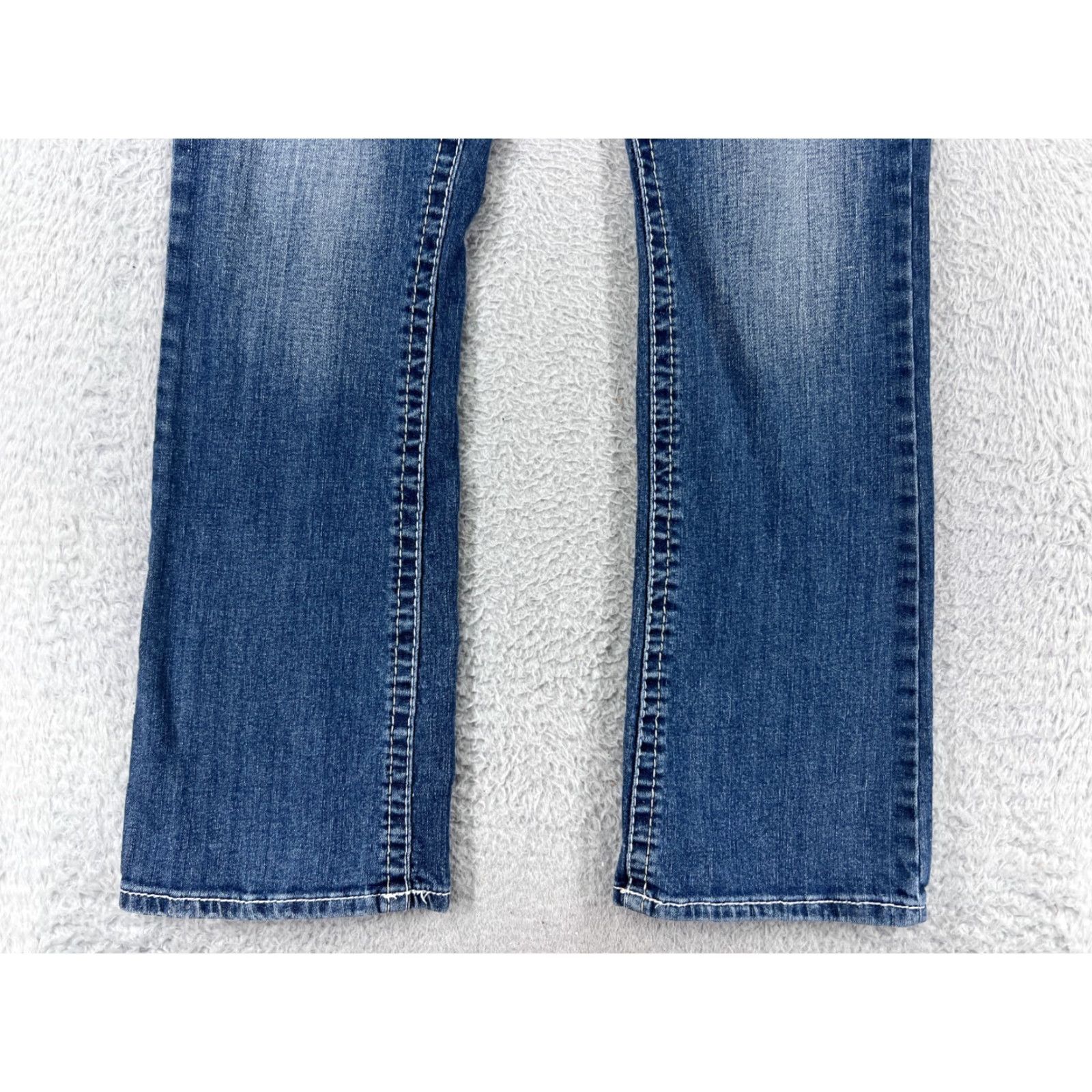 Vintage Maurines Women's Blue Denim Bootcut Jeans Size 11 Stretch Cotton Blend Low Rise Casual Size 32" / US 10 / IT 46 - 5 Thumbnail