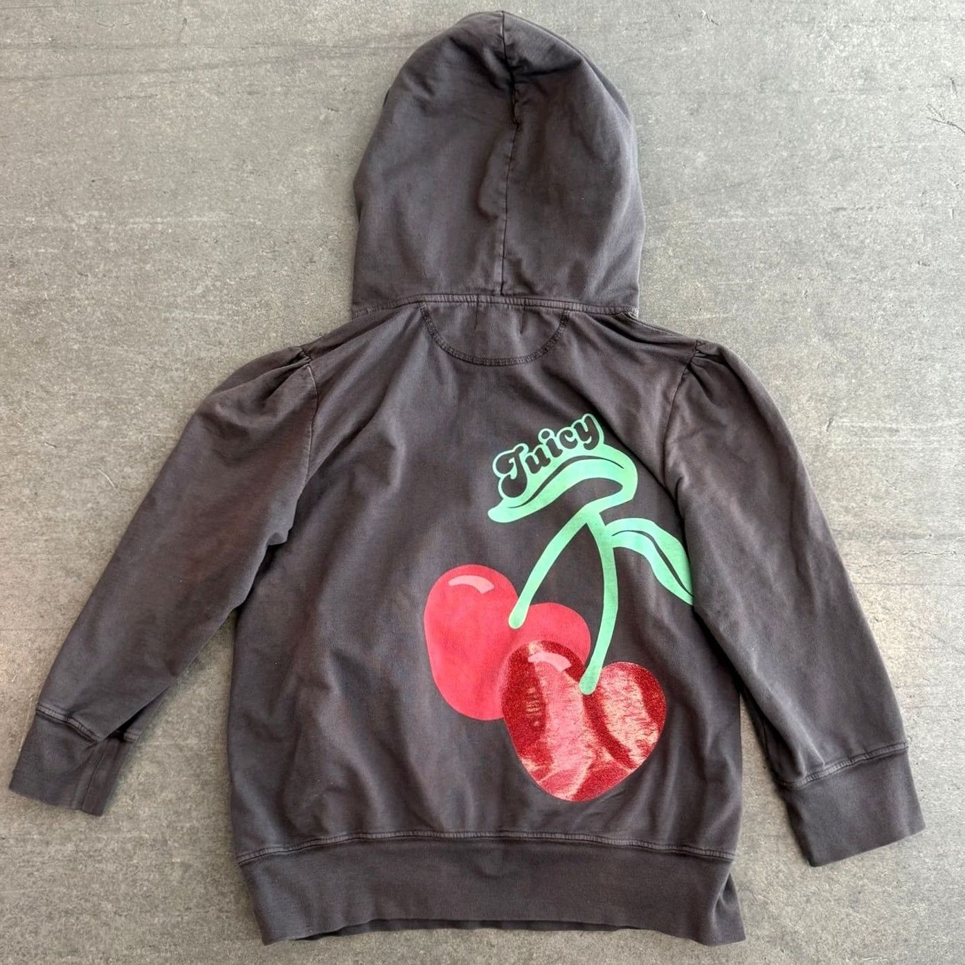 Juicy Couture VINTAGE Juicy Couture Cherry Preppy 3/4 Sleeve Gray Hoodie Pullover Shirt M Womens Size M / US 6-8 / IT 42-44 - 2 Thumbnail