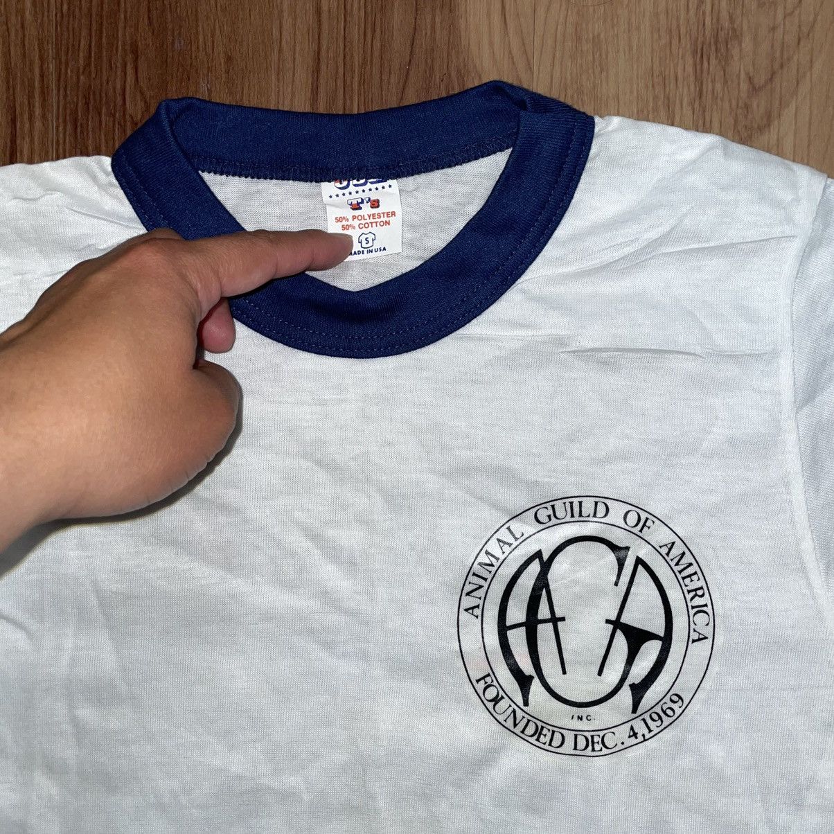 Vintage Animal Guild of America 60s Ringer T-shirt Size US S / EU 44-46 / 1 - 4 Thumbnail