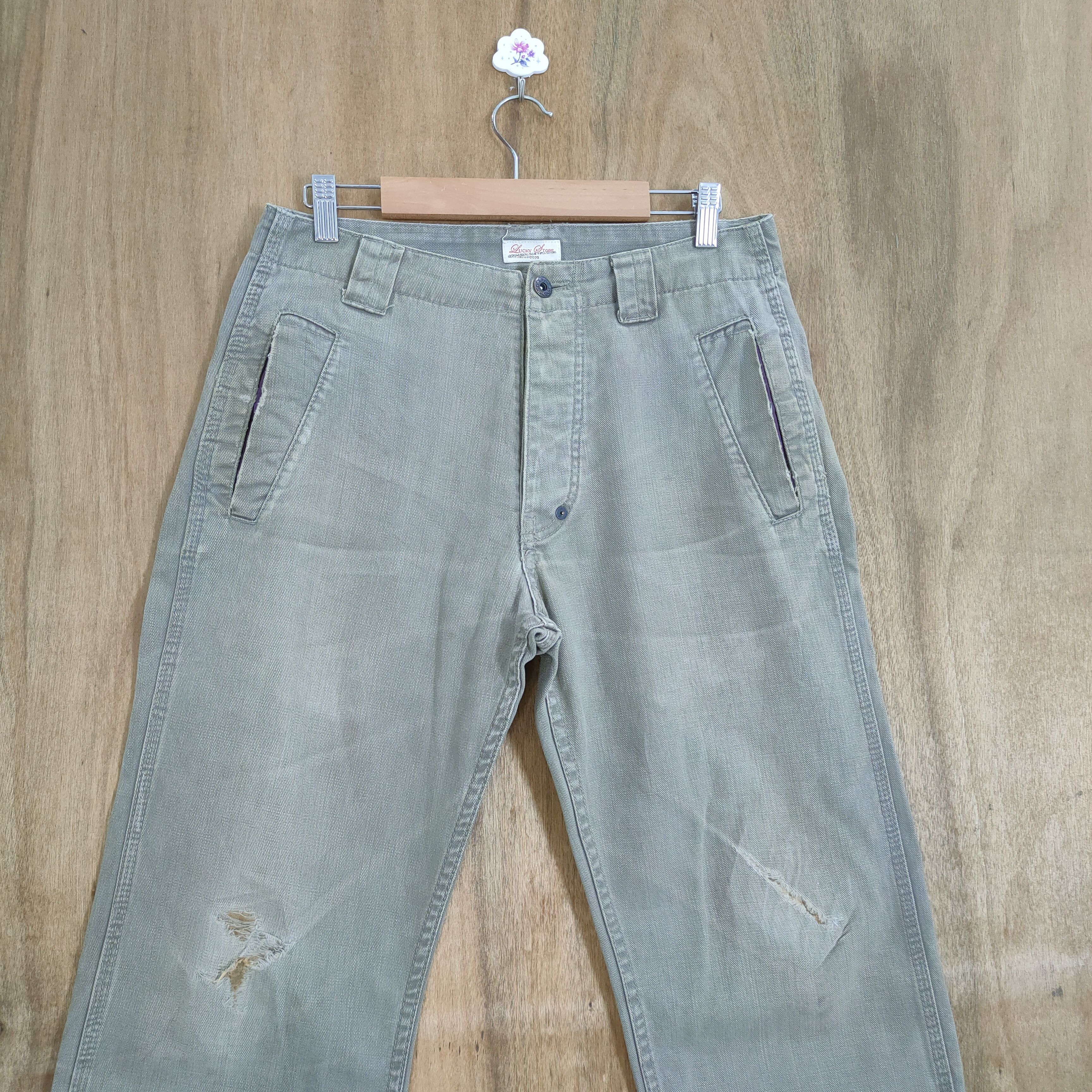Lucky Brand LUCKY STORE GREY BUTTON FLY TROUSERS CHINO PANTS Size US 30 / EU 46 - 3 Thumbnail