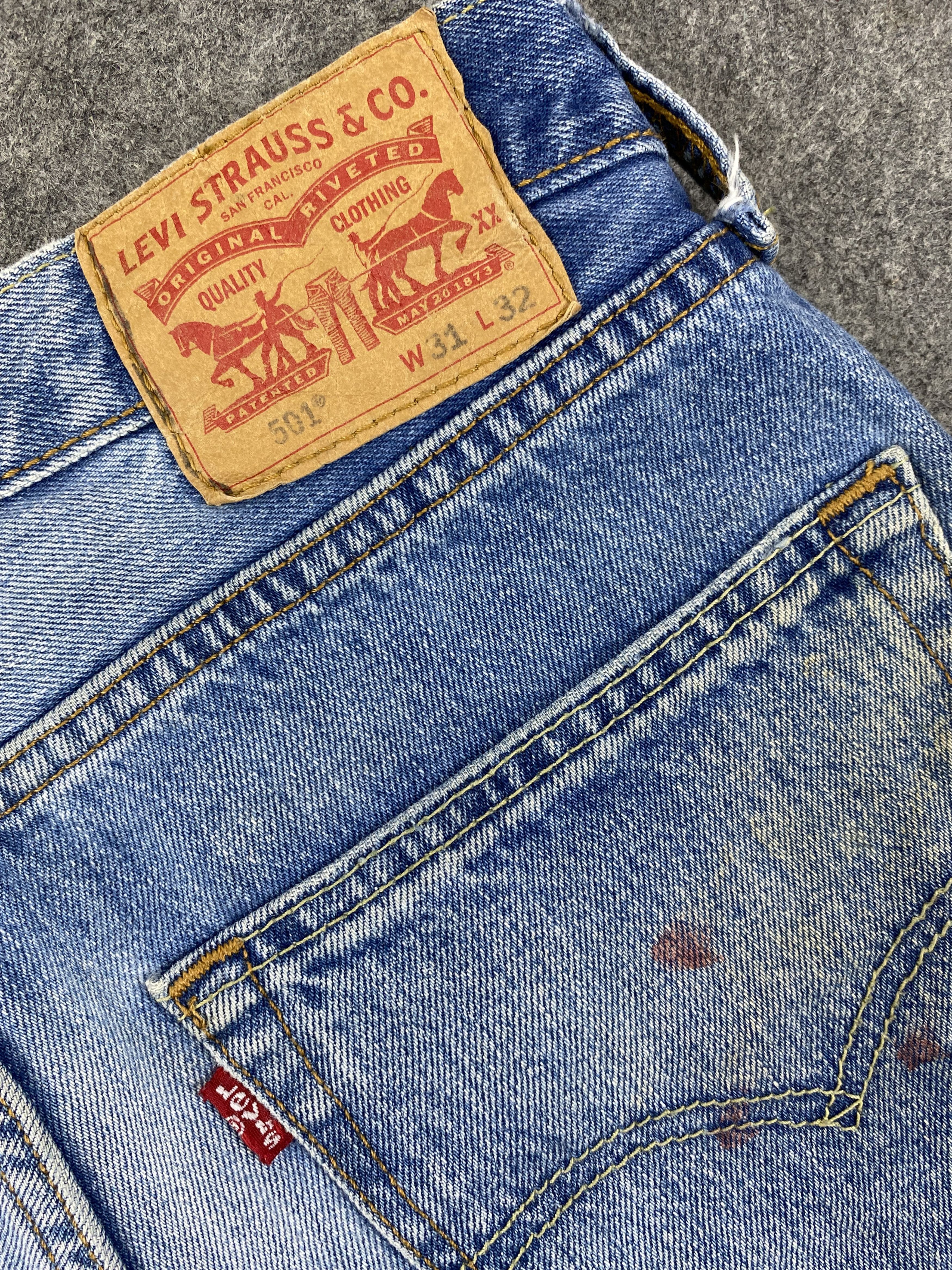 Levi's Dirty Distressed Blue Vintage Levi's 501 32x31.5 -JN2392 Size US 32 / EU 48 - 10 Thumbnail