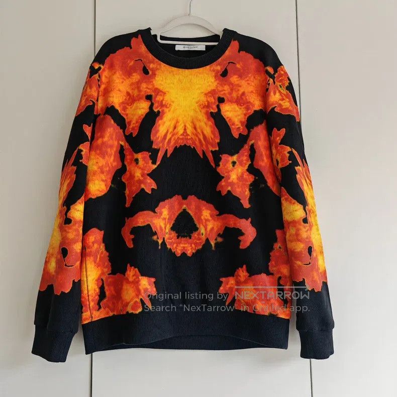 Givenchy Givenchy Men's Flame Hoodie - Full Flame Design - Essentia Size US S / EU 44-46 / 1 - 1 Thumbnail