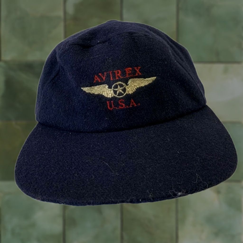 Avirex VINTAGE Avirex USA Navy Blue Wool/Acrylic Baseball Cap Hat One Size Navy blue Men Wool/Acrylic Cap USA 90s Vintage Mens Size ONE SIZE - 1 Thumbnail