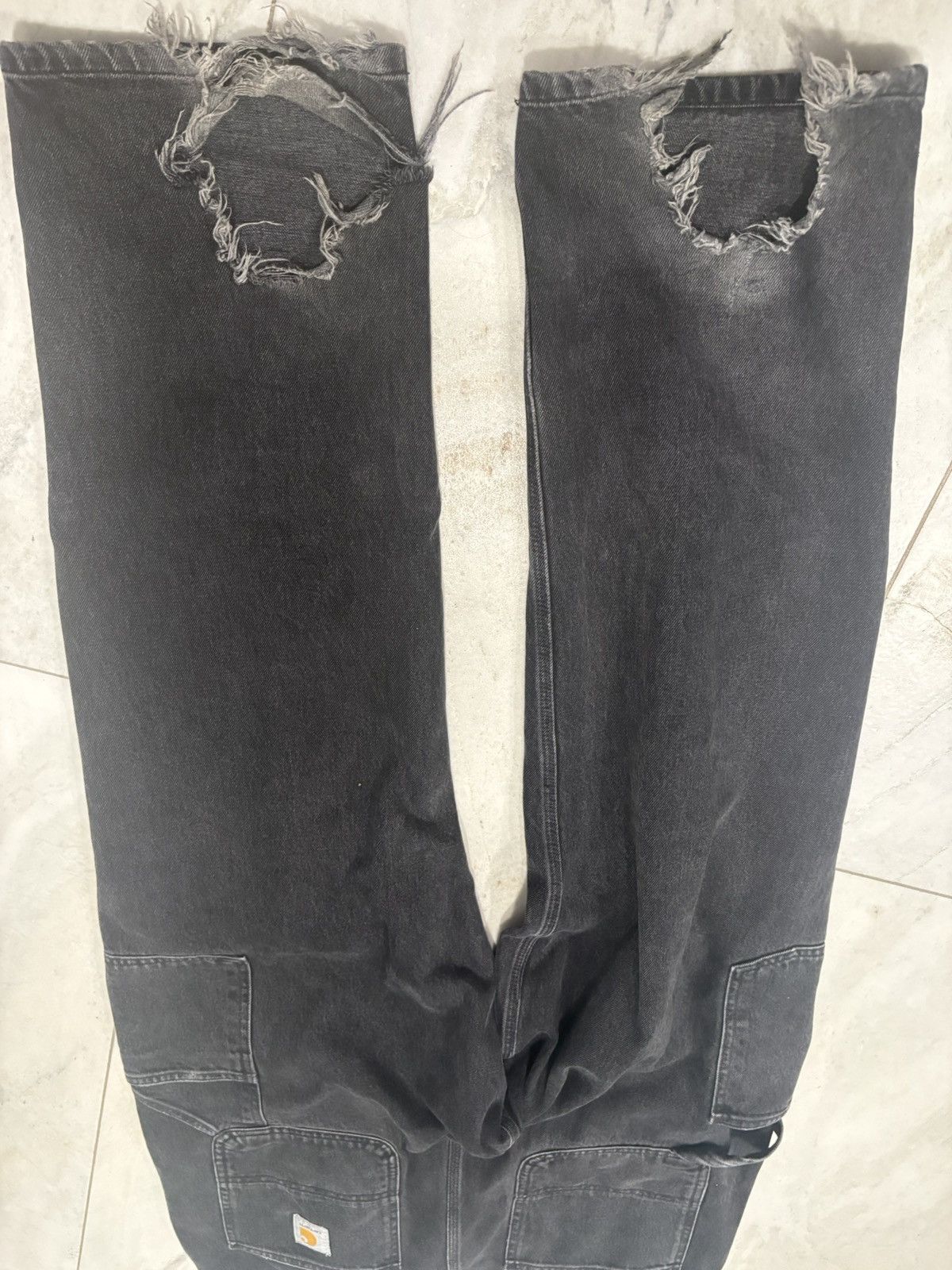 Carhartt Vintage Black Carhartt Double knees Faded Distressed Size US 36 / EU 52 - 8 Thumbnail