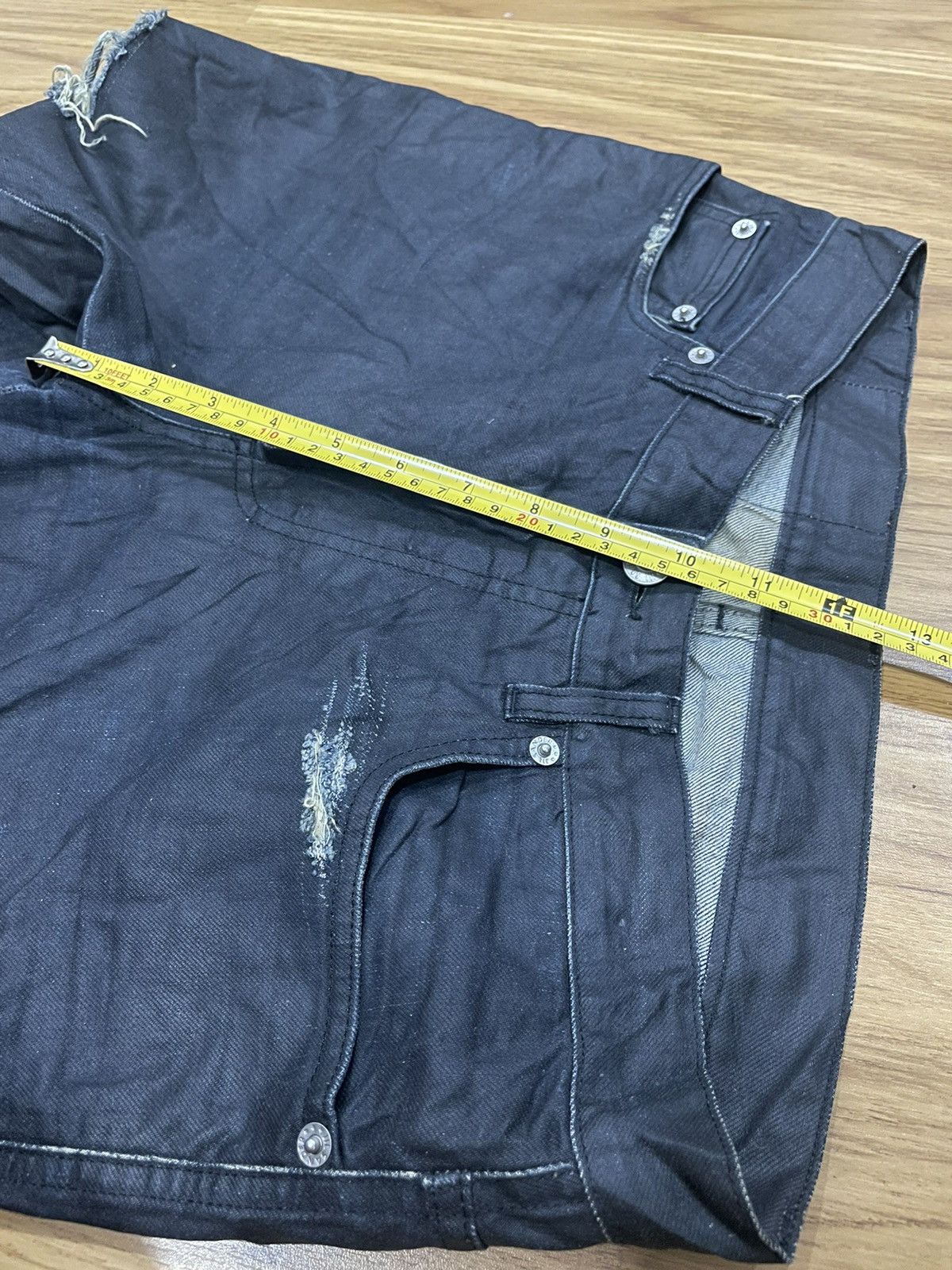 Jil Sander Raf Simons era Jil Sander Waxed Distressed Denim Pant Size US 29 - 16 Thumbnail