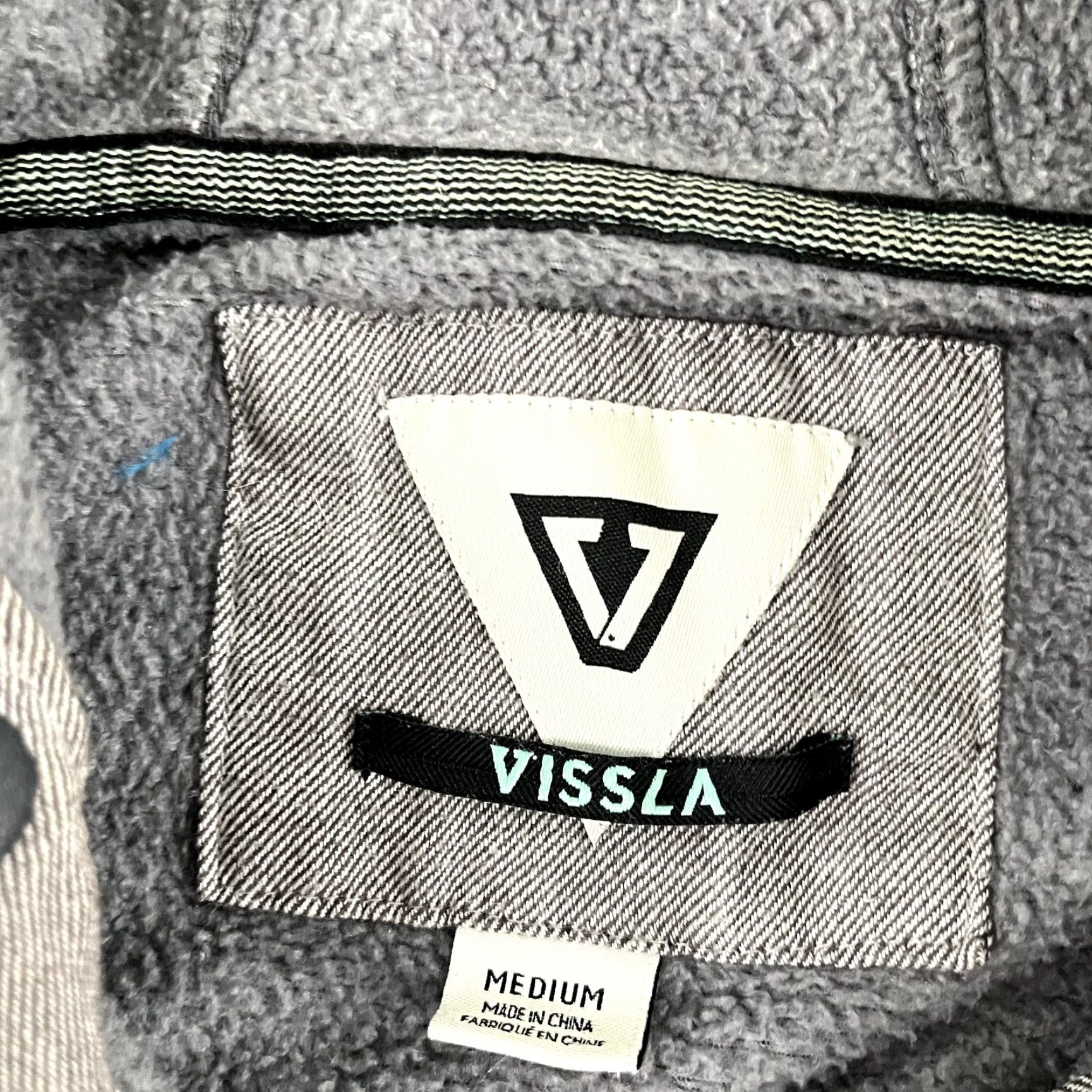 Vissla VISSLA Jacket Mens M Gray Blue Eco-ZY Henley Hooded Kangaroo Popover Beach Size US M / EU 48-50 / 2 - 4 Thumbnail