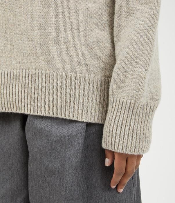 Maison Margiela o1bcso1str0526 555 / Wool Crewneck Sweater in Light Beige Size M / US 6-8 / IT 42-44 - 3 Thumbnail