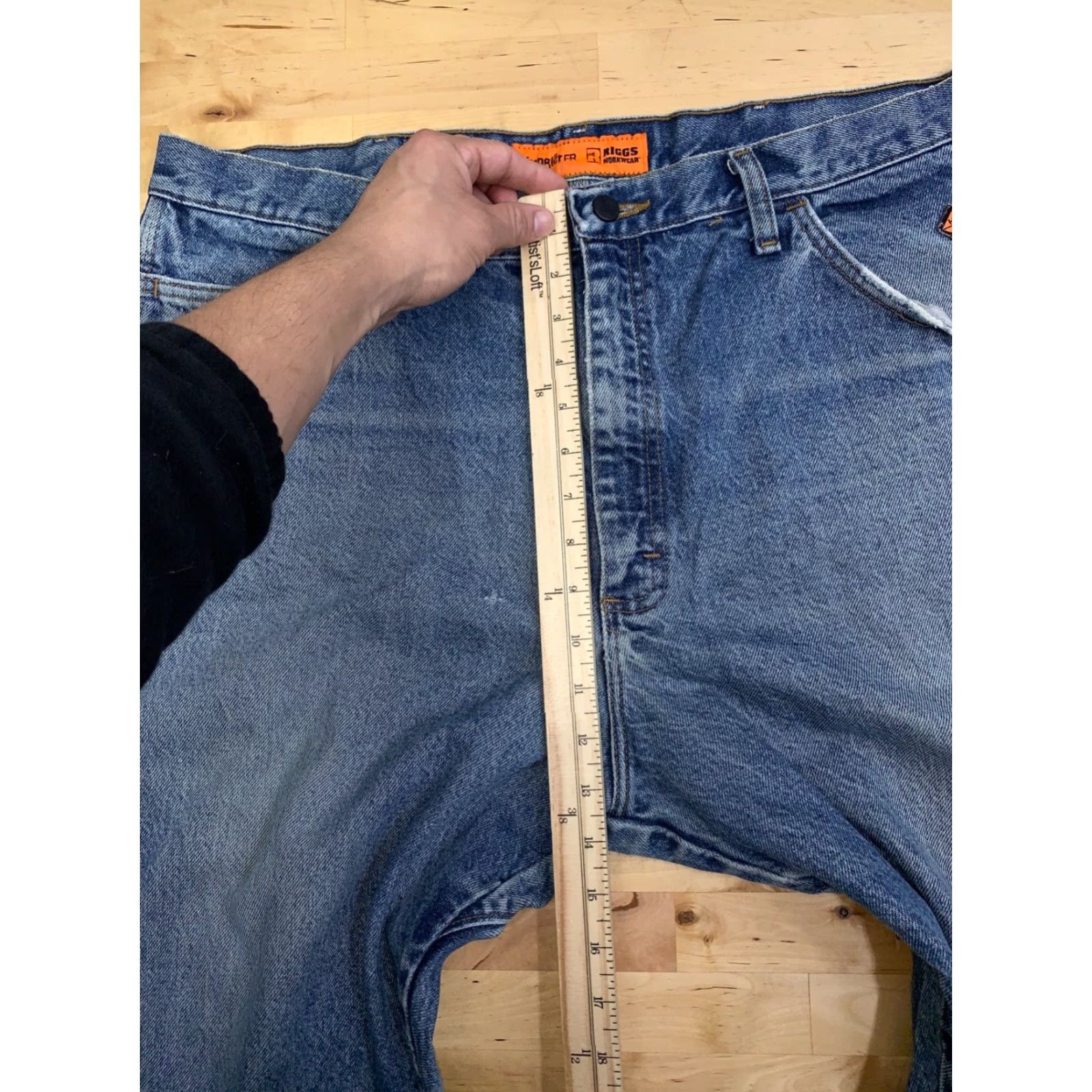 Wrangler Wrangler Wrangler FR Riggs Workwear Jeans Mens 40x30 Blue Denim 5-Pocket Logo Straight 30 In Regular Vintage: No Size US 40 / EU 56 - 6 Thumbnail