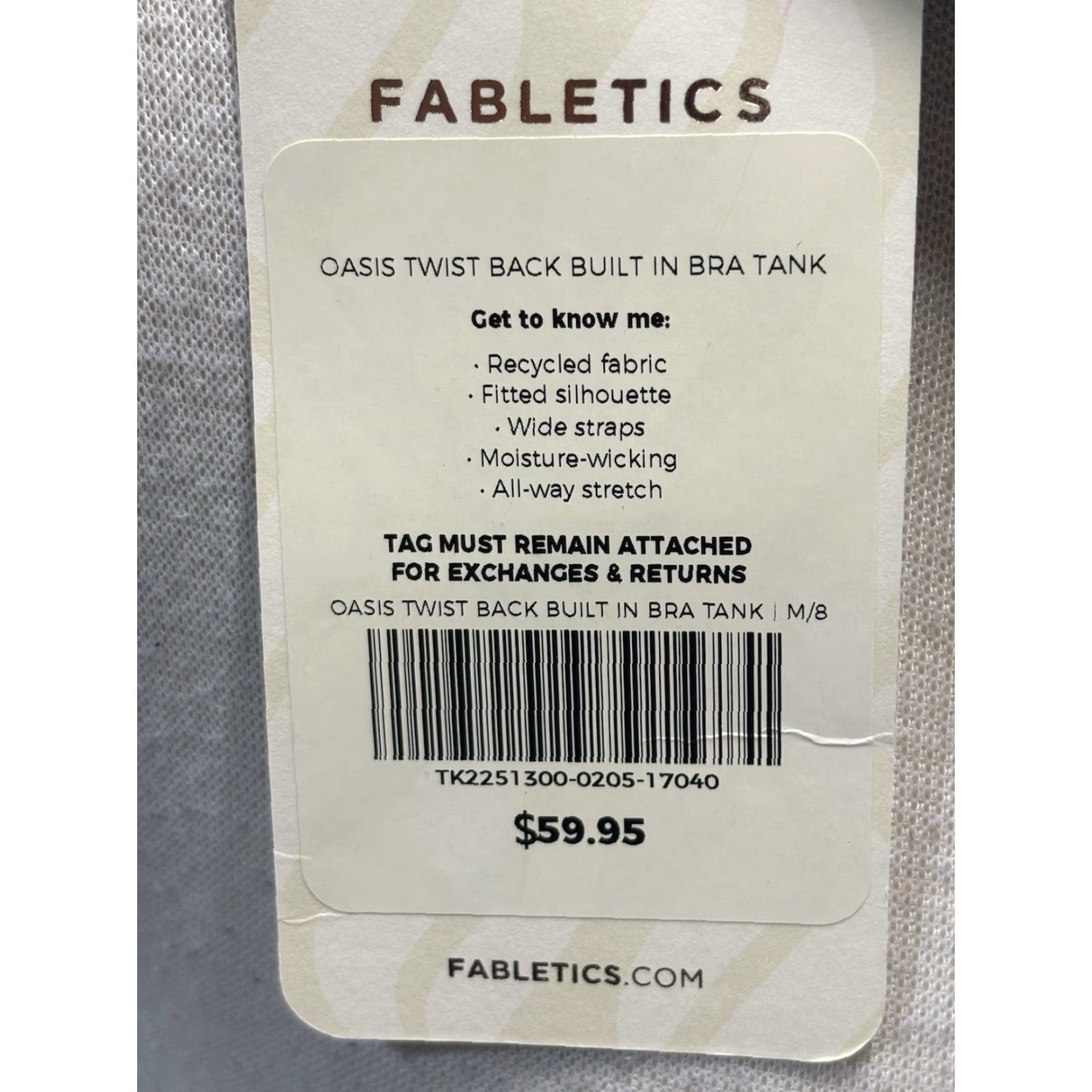 Fabletics Fabletics Oasis Twist Rib Built In Bra Tank Women Medium Grey Stretch NEW! Size ONE SIZE - 8 Thumbnail