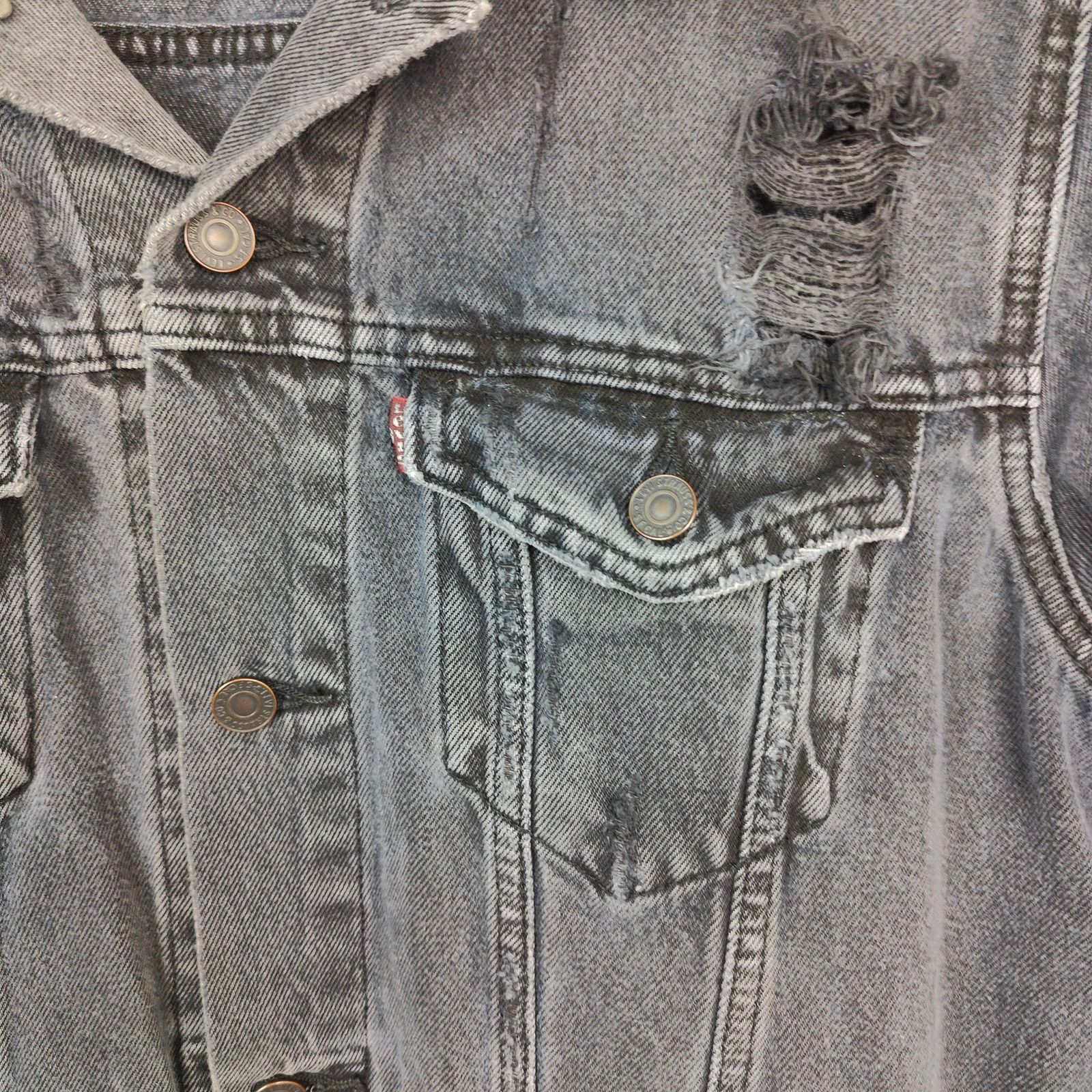 Levi's Levi's Trucker Jacket Mens Medium Charcoal Gray 90s Size US M / EU 48-50 / 2 - 3 Thumbnail