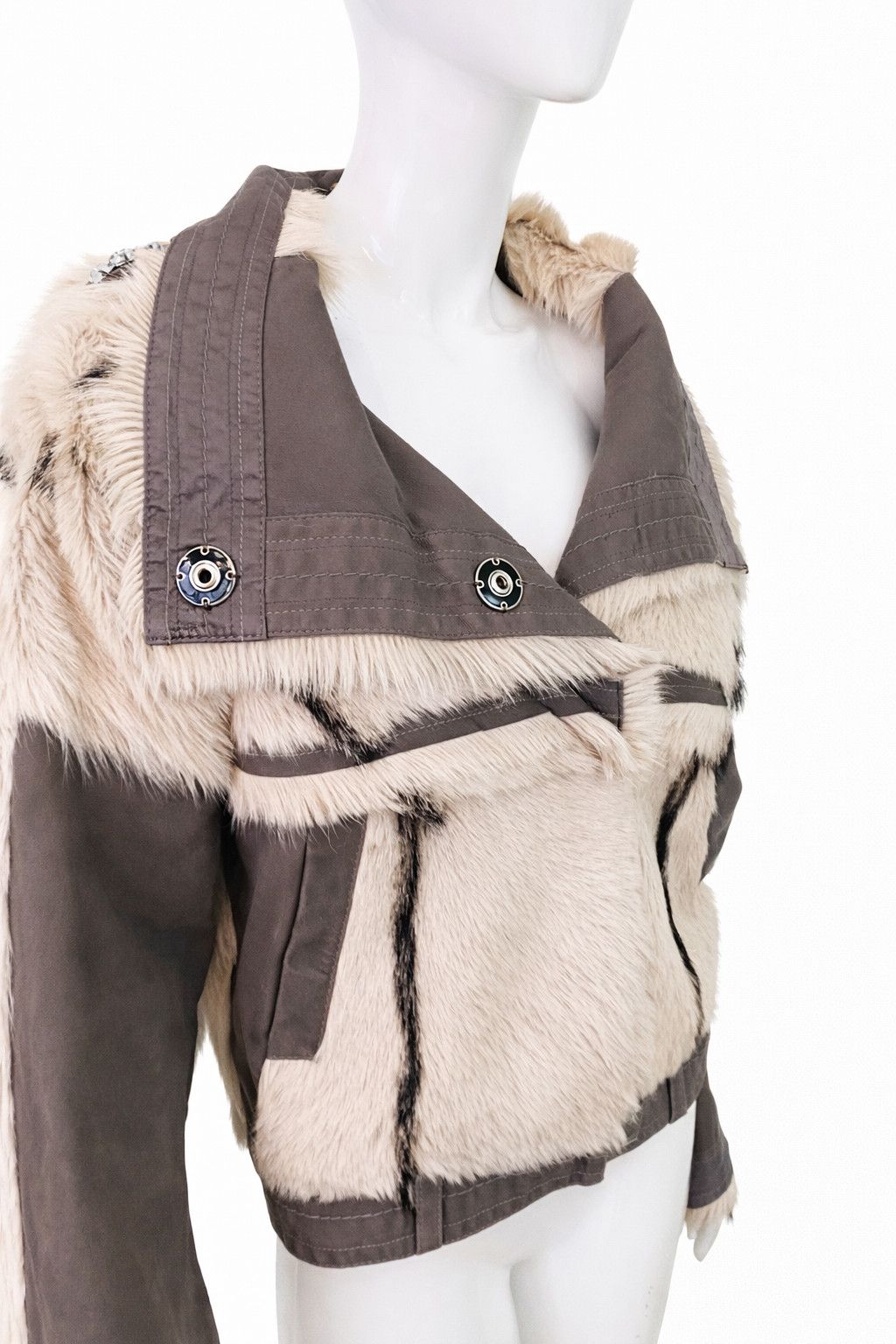 Marithe + Francois Girbaud Marithé François Girbaud Goat Fur Leather Metal Jacket Coat Size S / US 4 / IT 40 - 4 Thumbnail